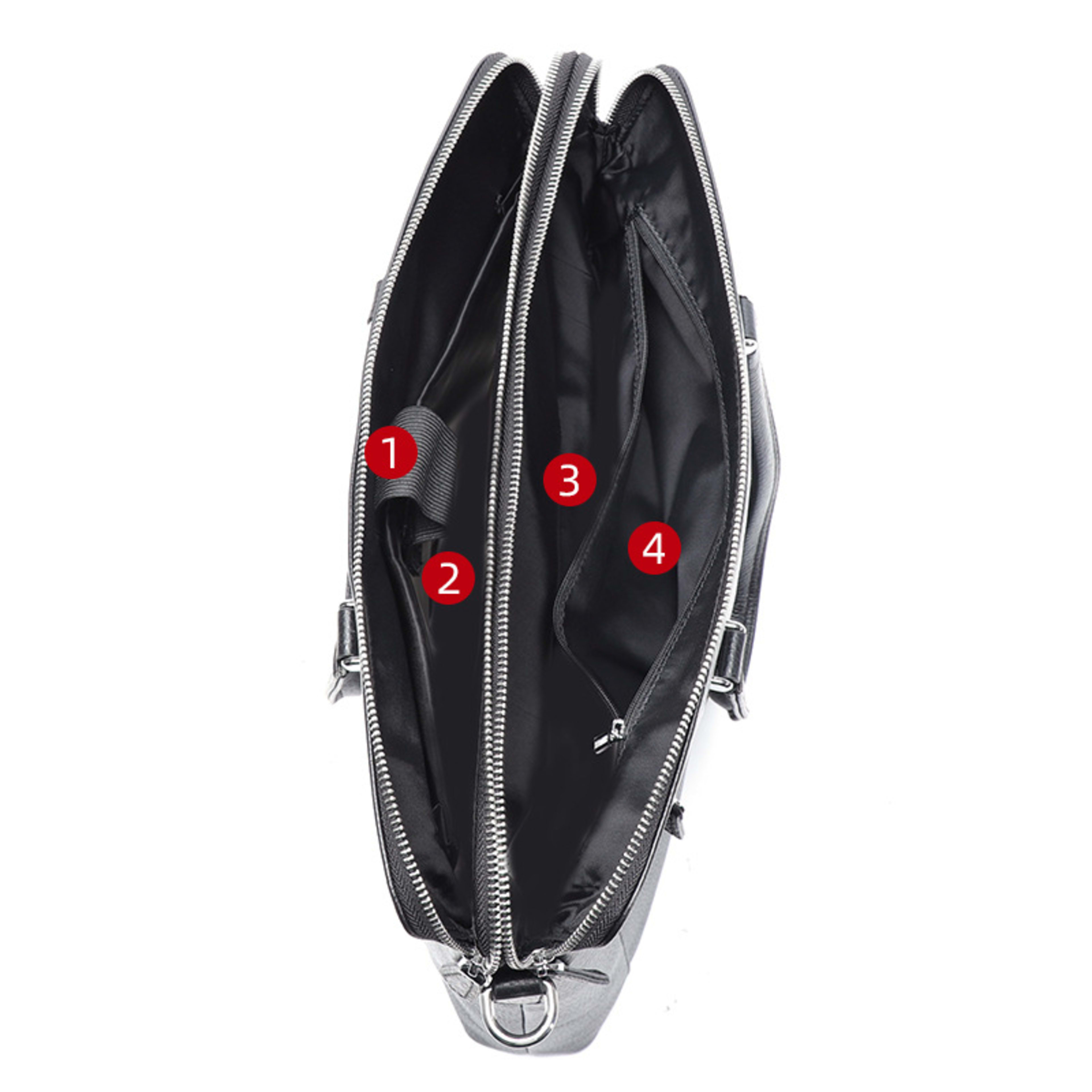 Double Zipper Compartment Briefcase For Men 4