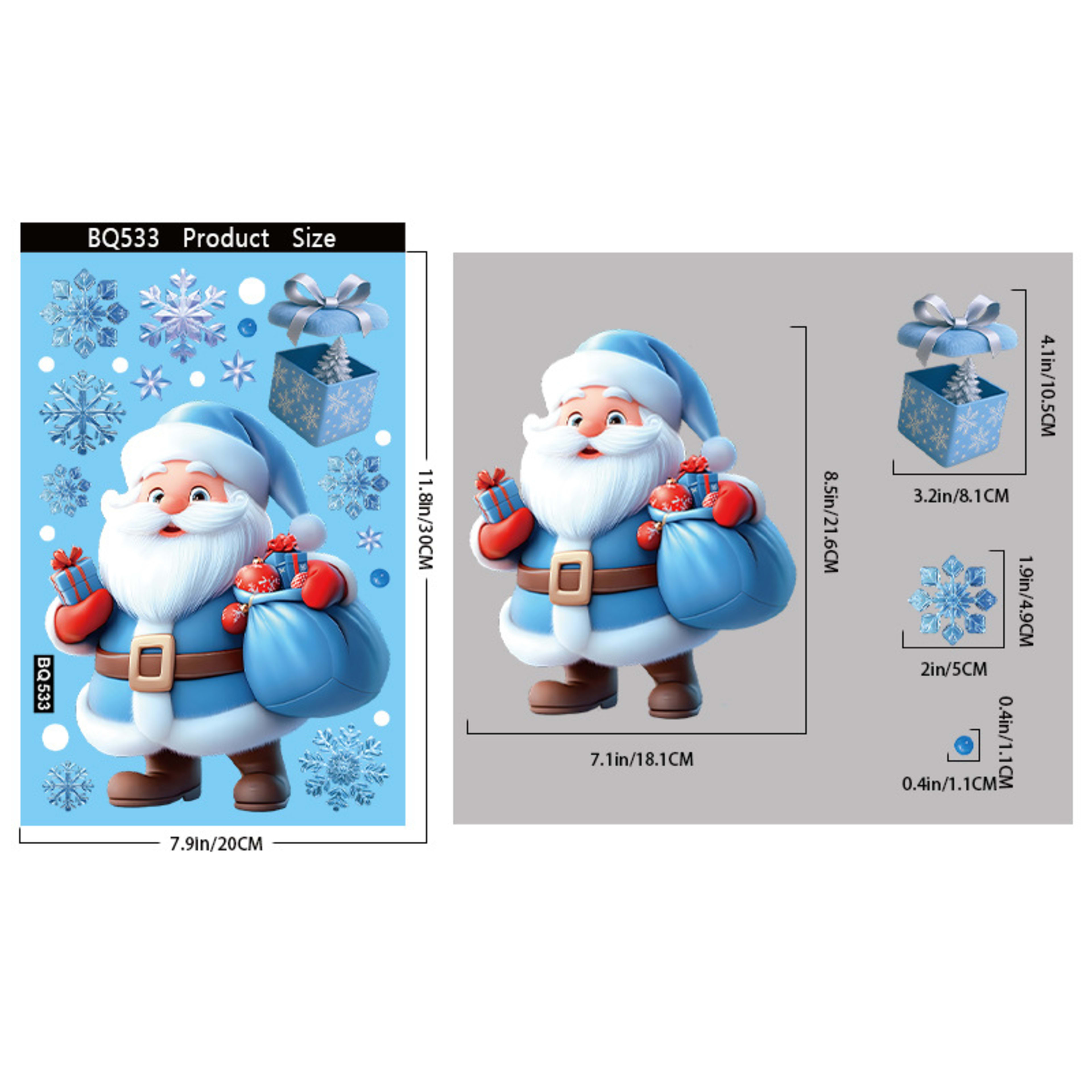 Christmas Party Decorative Creative Glass Sticker 3