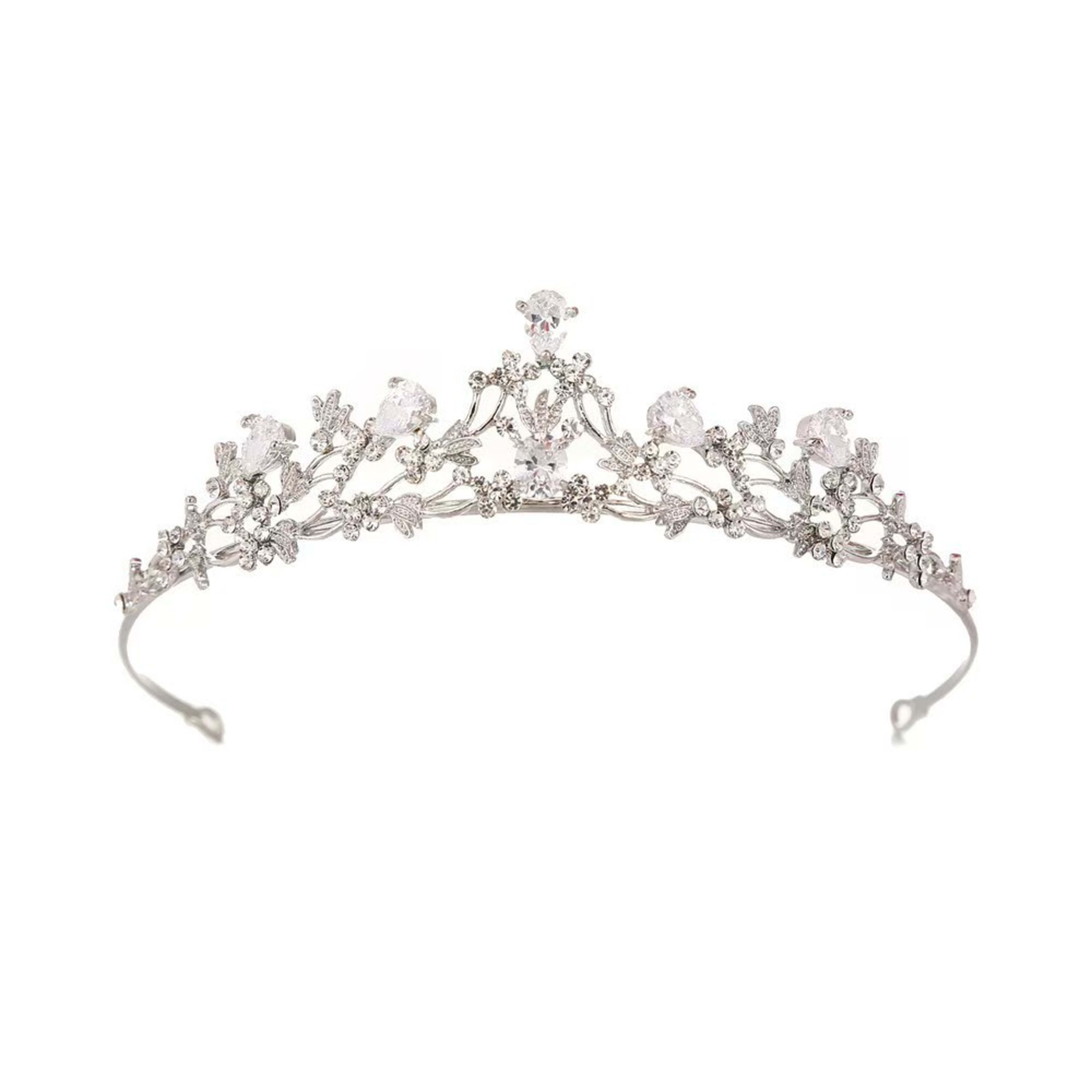 Rhinestone Bridal Crown Headband Flower Diamond High-End Headpiece 8