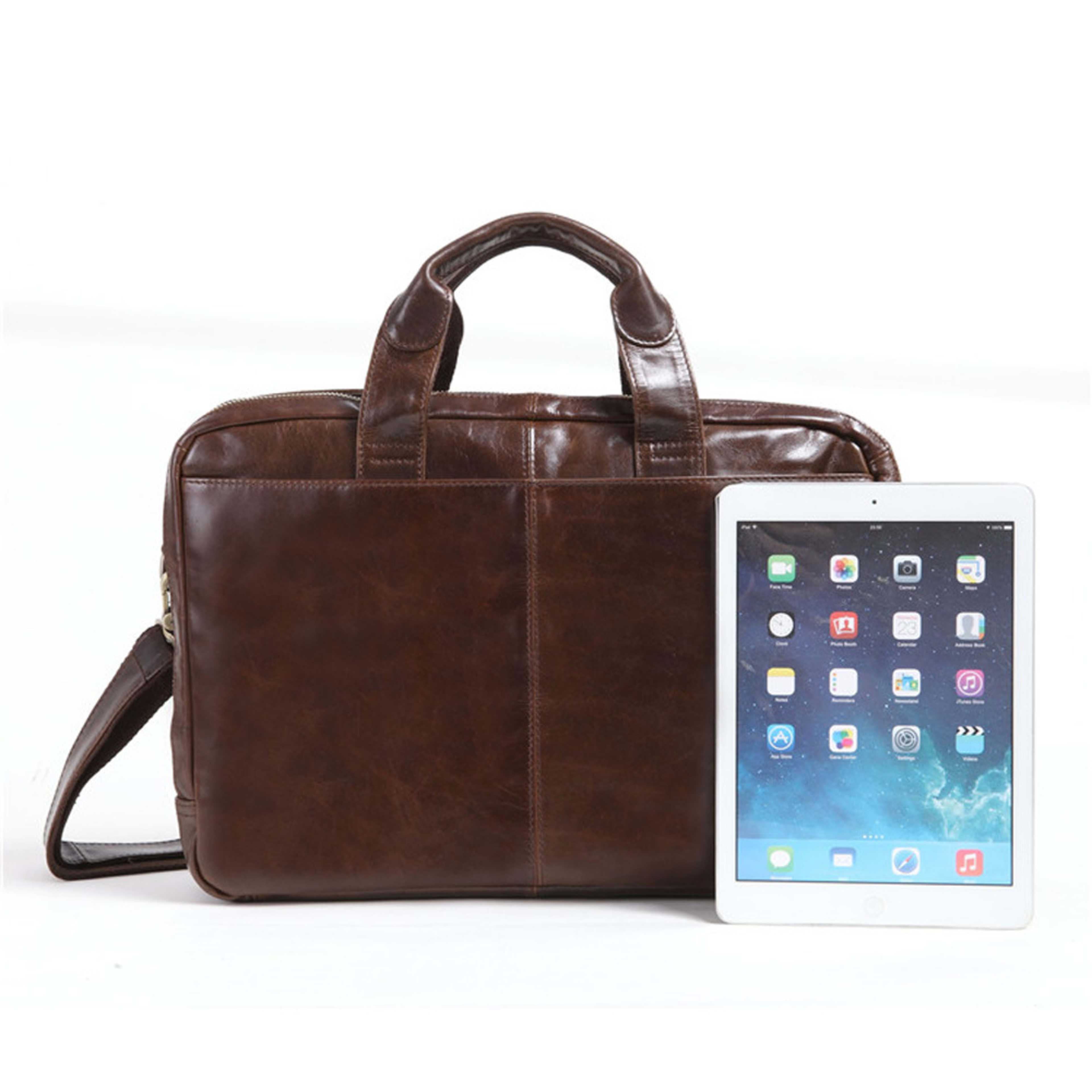 New Men's First Layer Cowhide Business Briefcase Computer 1