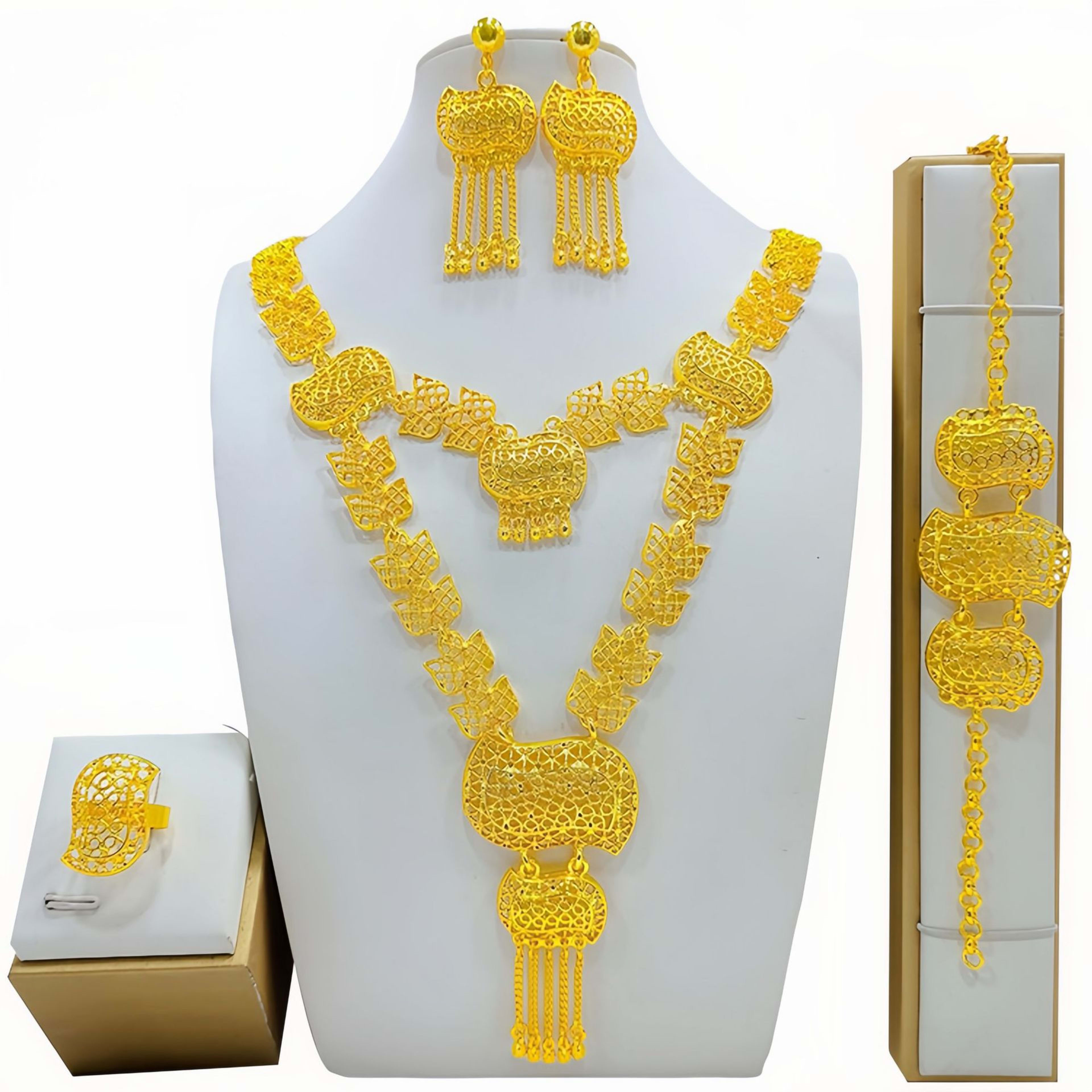 Fashion Women's Necklace Earring Ring Bracelet Suit 5
