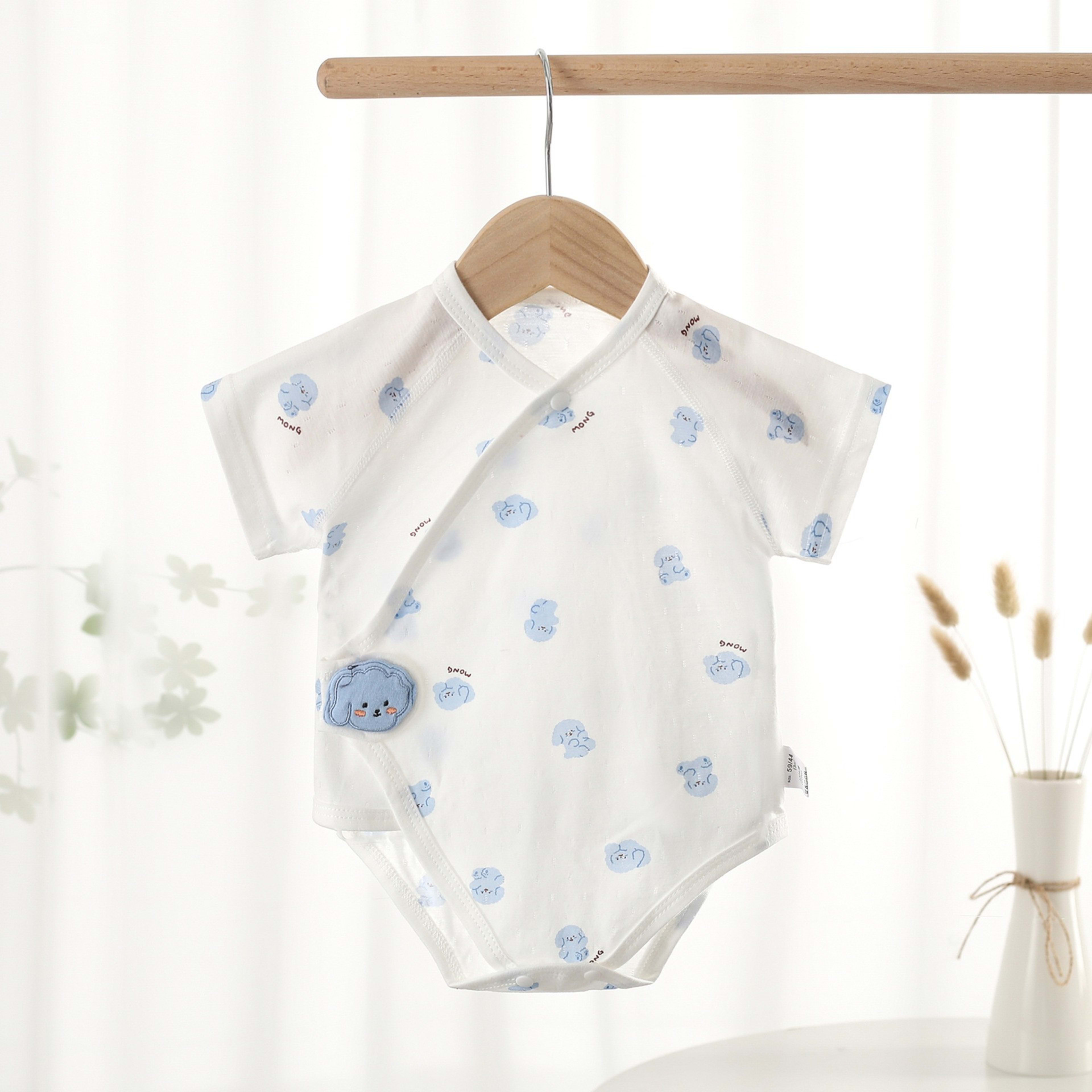 Pure Cotton Newborn One-piece Baby Clothes, Short Sleeves 2