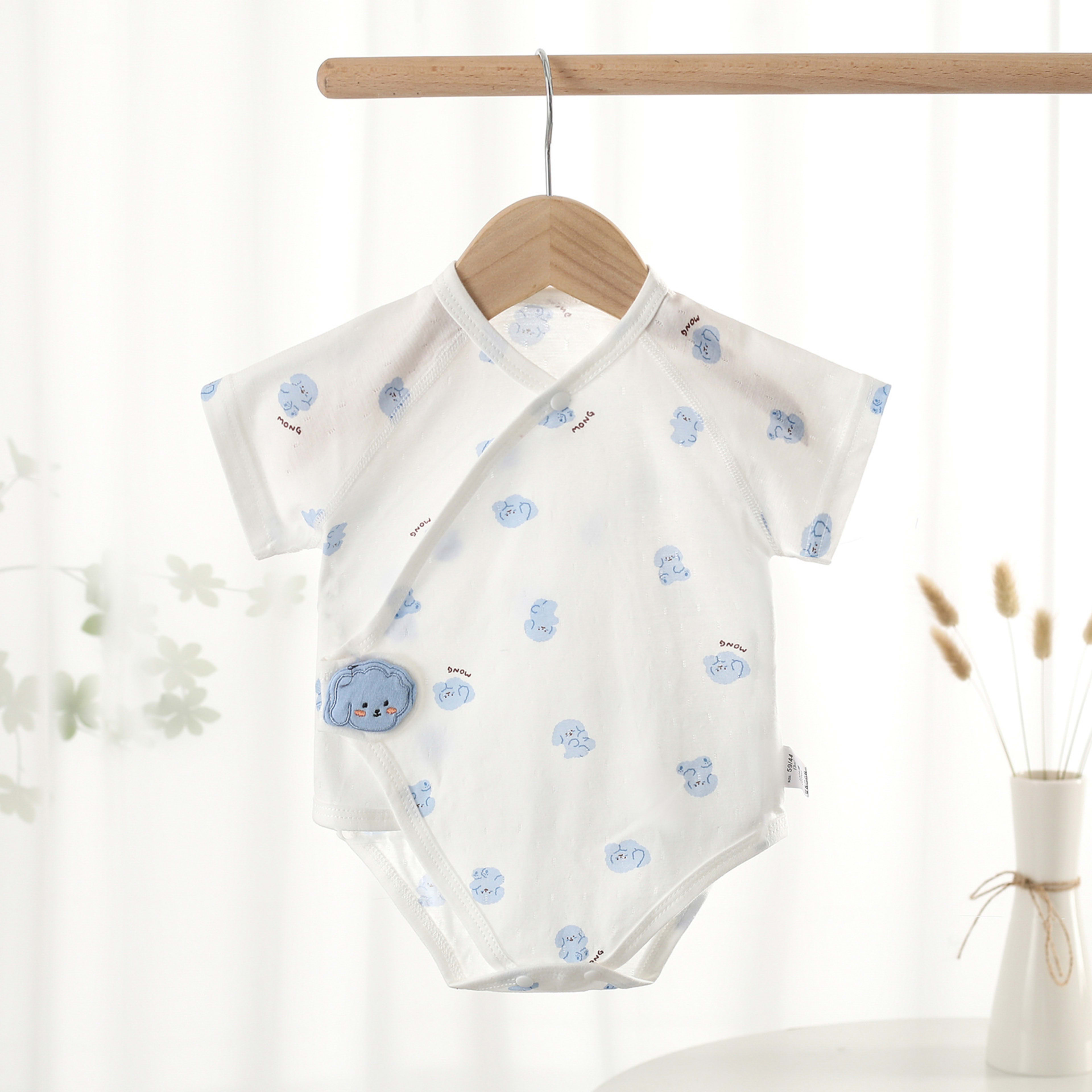 Pure Cotton Newborn One-piece Baby Clothes, Short Sleeves 5