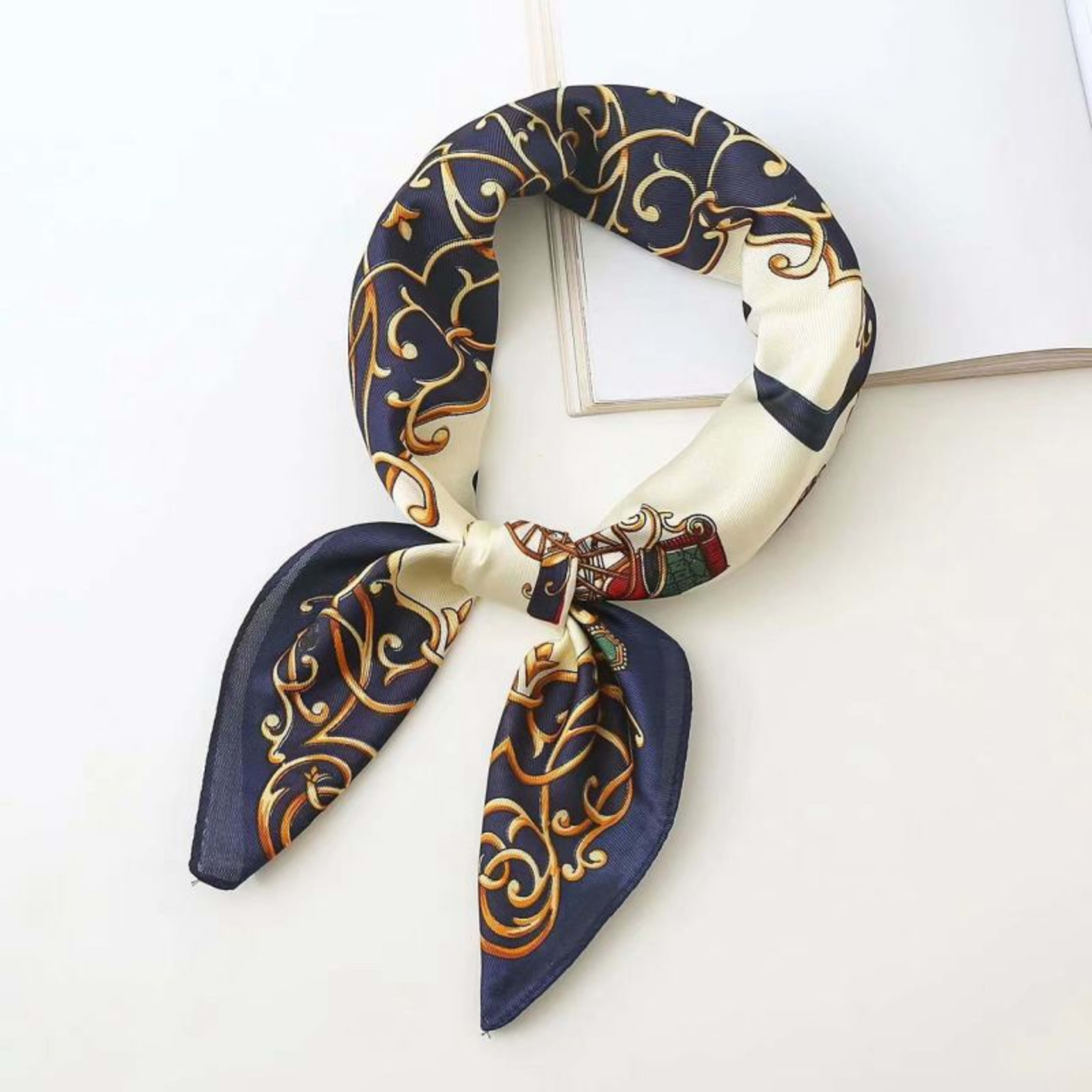 New High-end Twill Silk-look Square Scarf 67