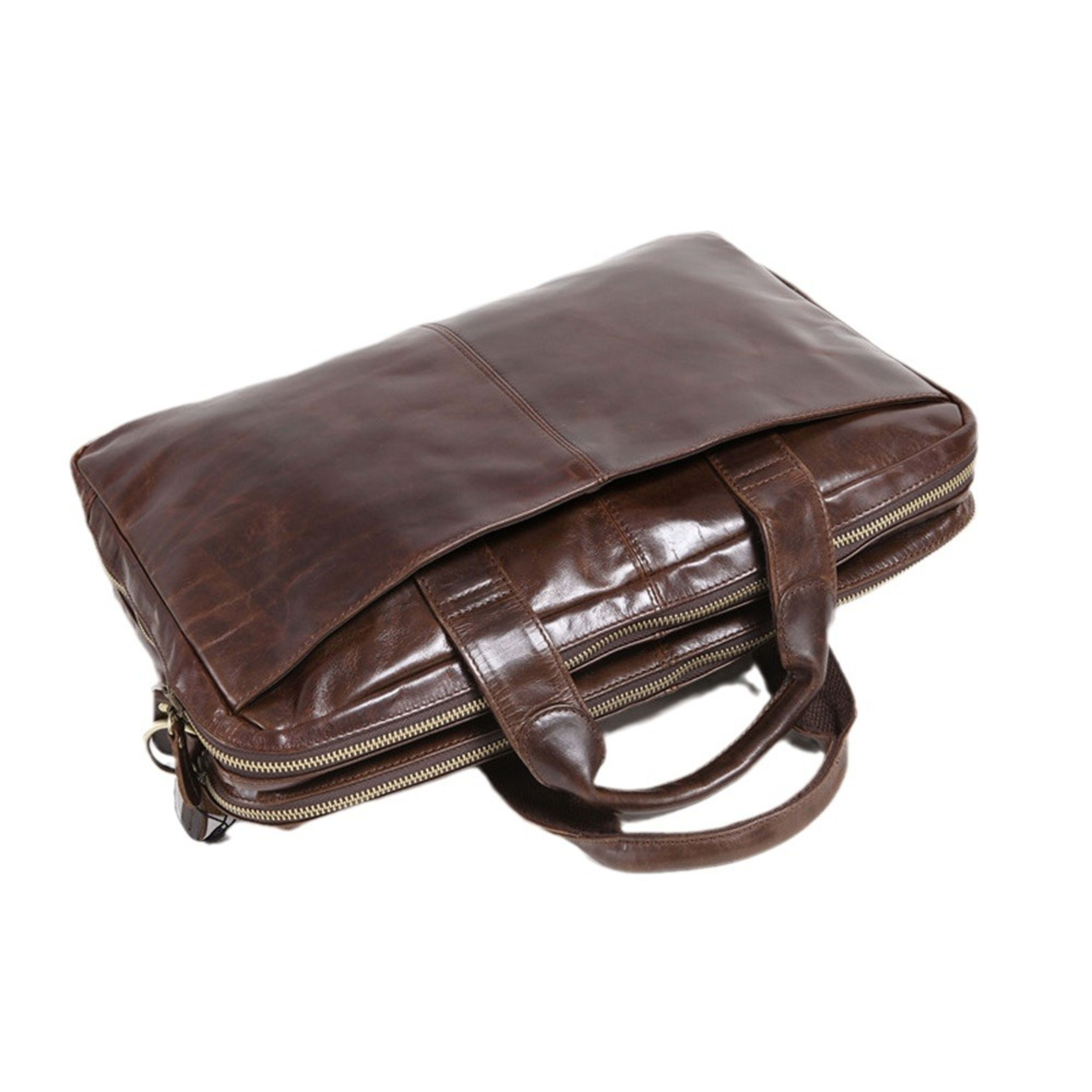 New Men's First Layer Cowhide Business Briefcase Computer 6