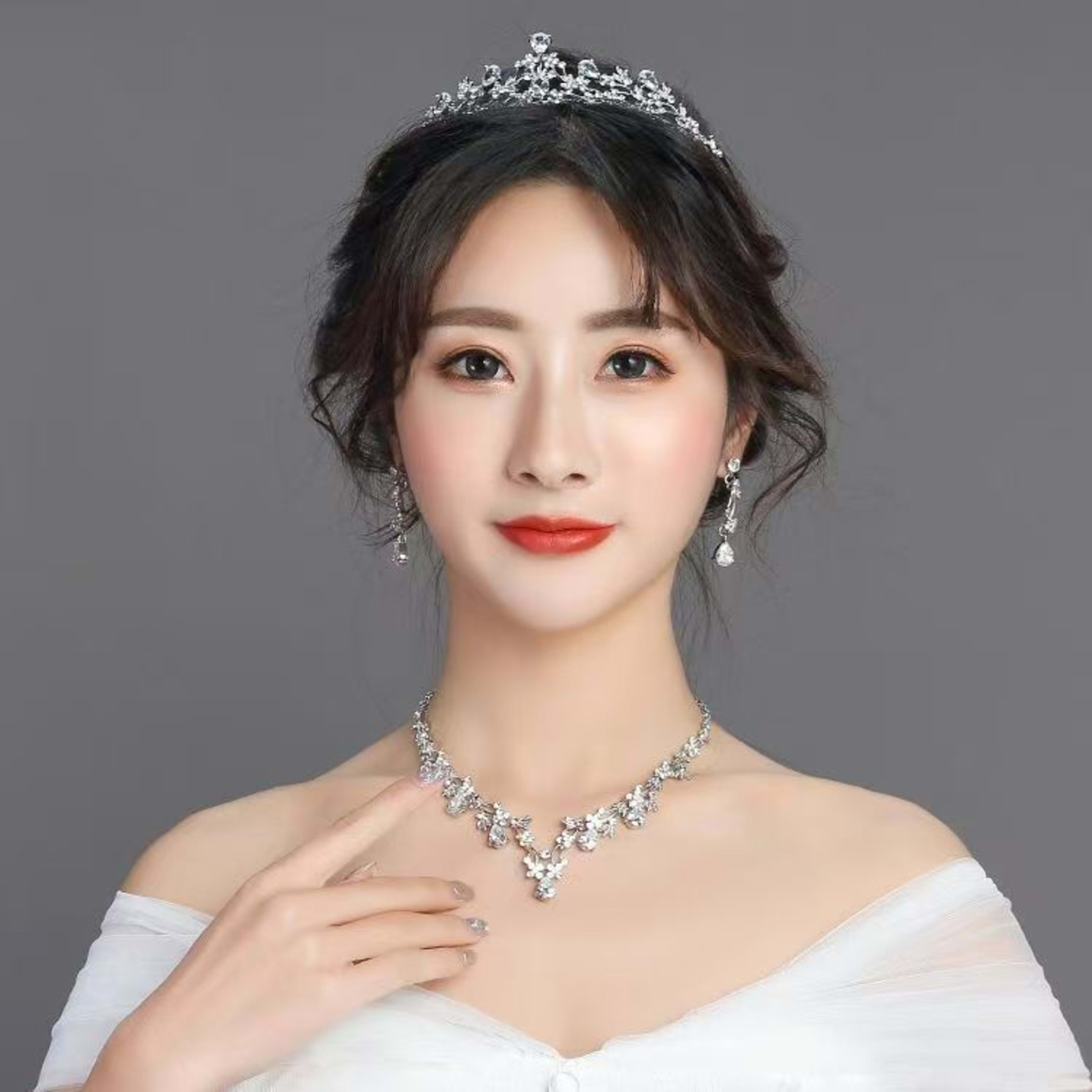 Rhinestone Bridal Crown Headband Flower Diamond High-End Headpiece 2
