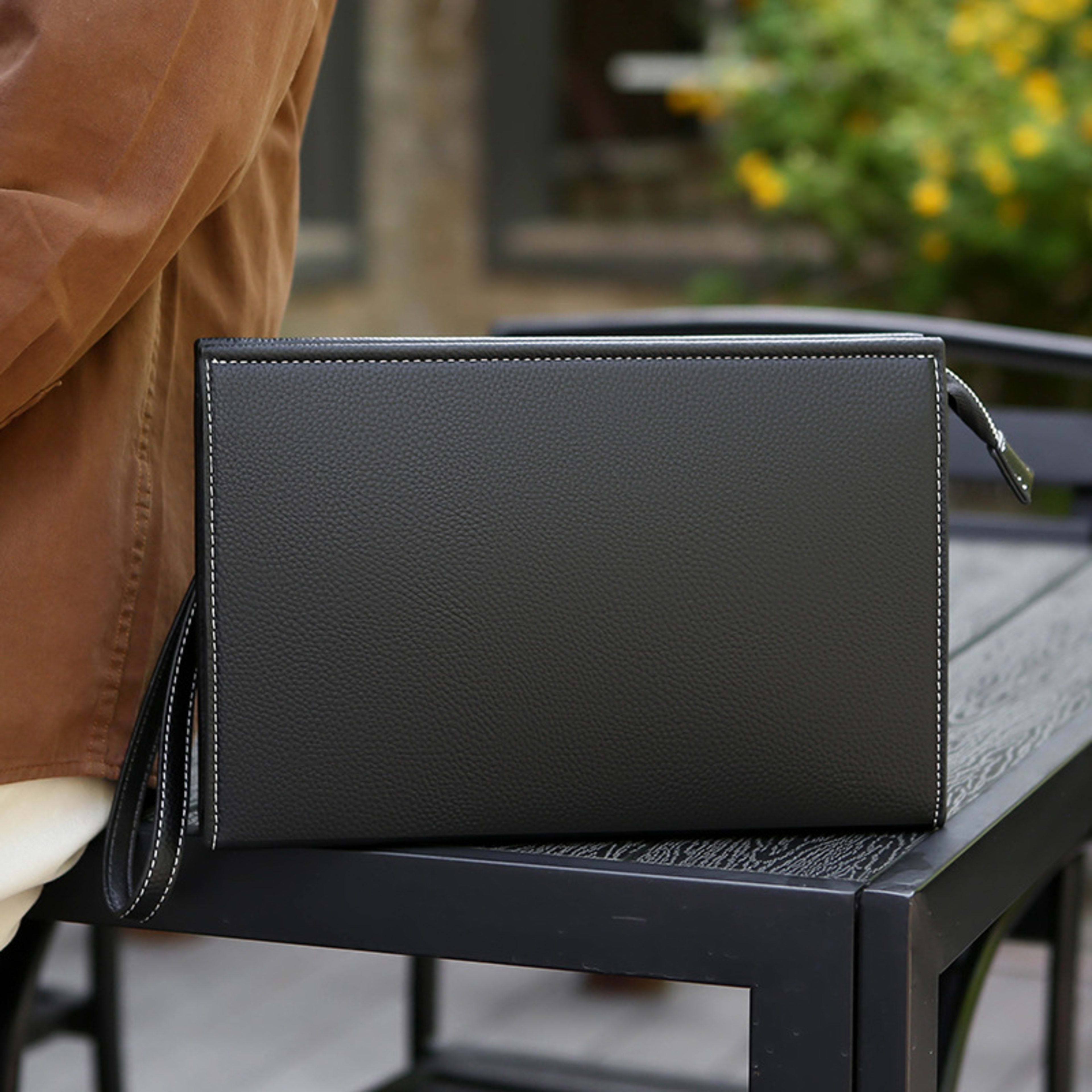 New Clutch Men's Briefcase Soft Leather Fashion Trendy Casual Business