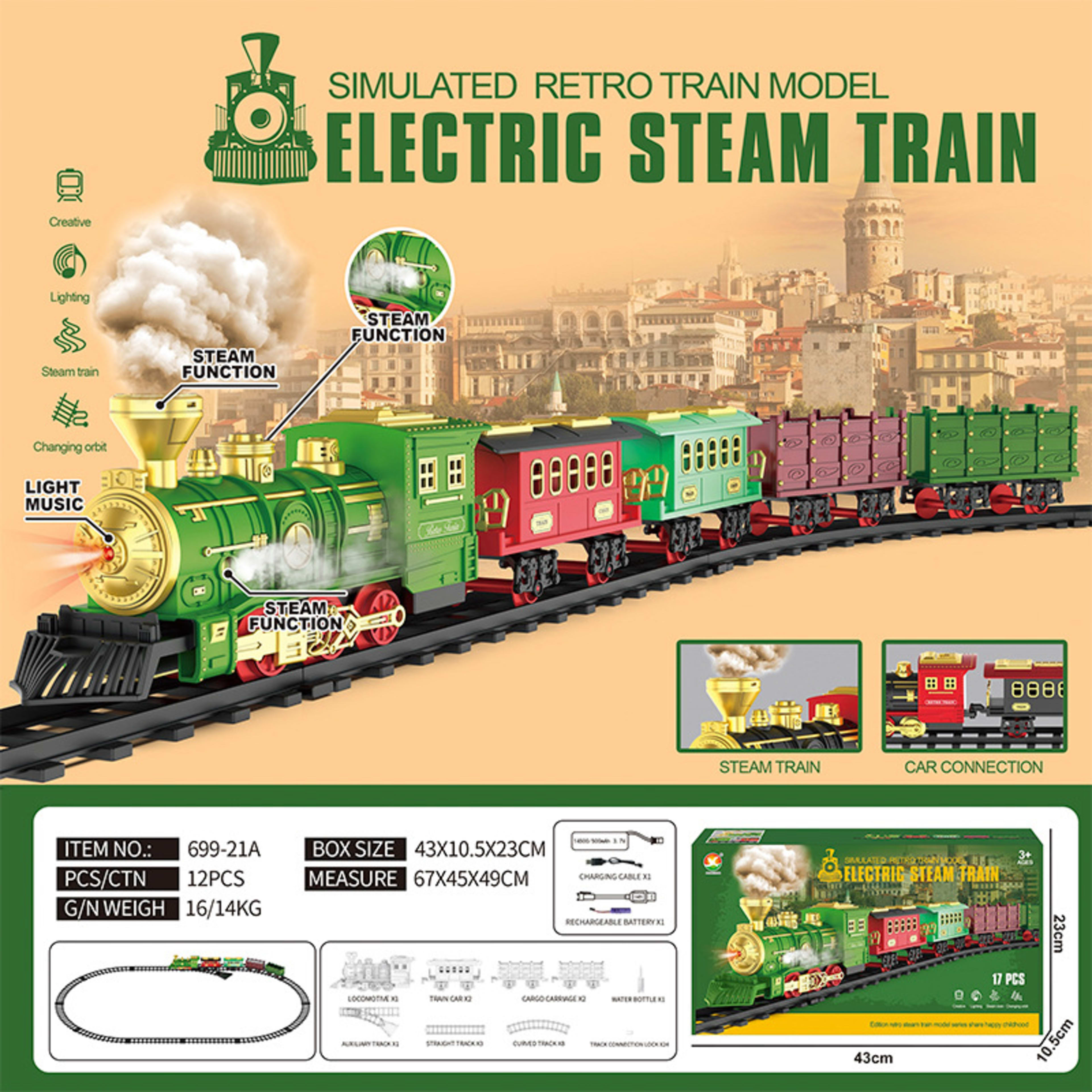 Classical Train Track Electric Lamplight Music Track Train Toy Suit 8
