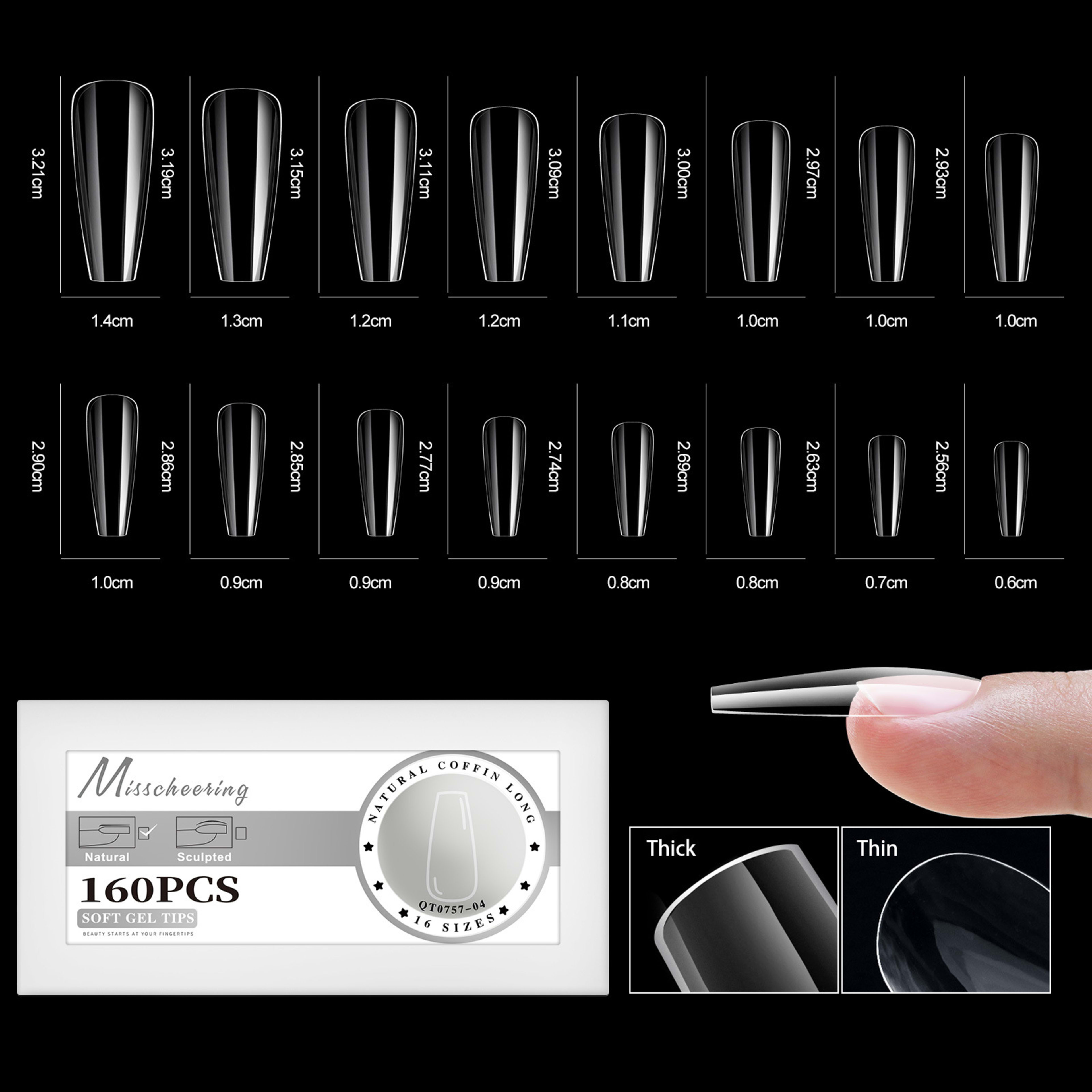 High-end Trendy Nail Salon Nail Tips In Boxed Packaging 7