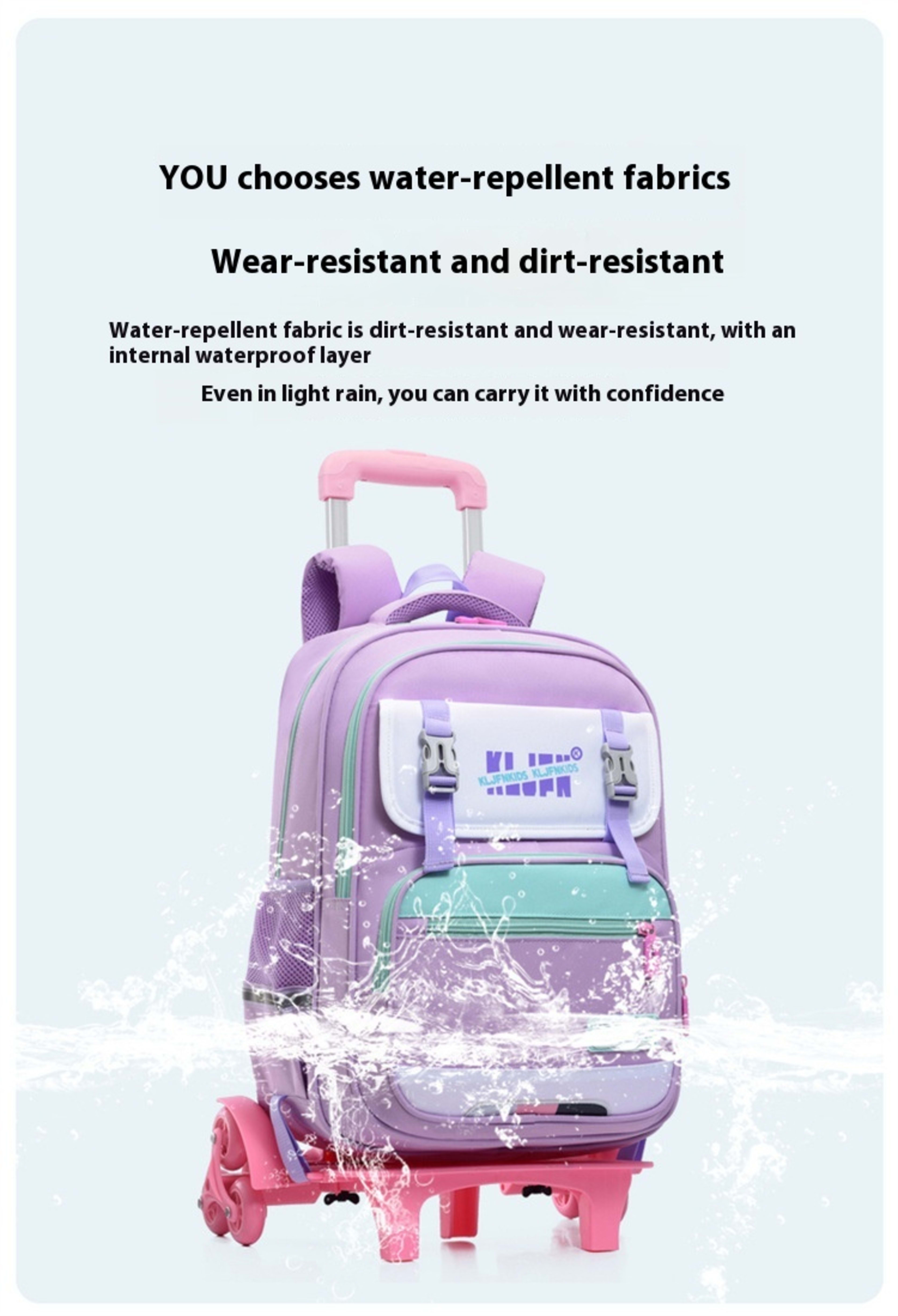 Children's Trolley Lightweight Shoulder Pad Wear-resistant Large Capacity Spine Protection Backpack Waterproof 7
