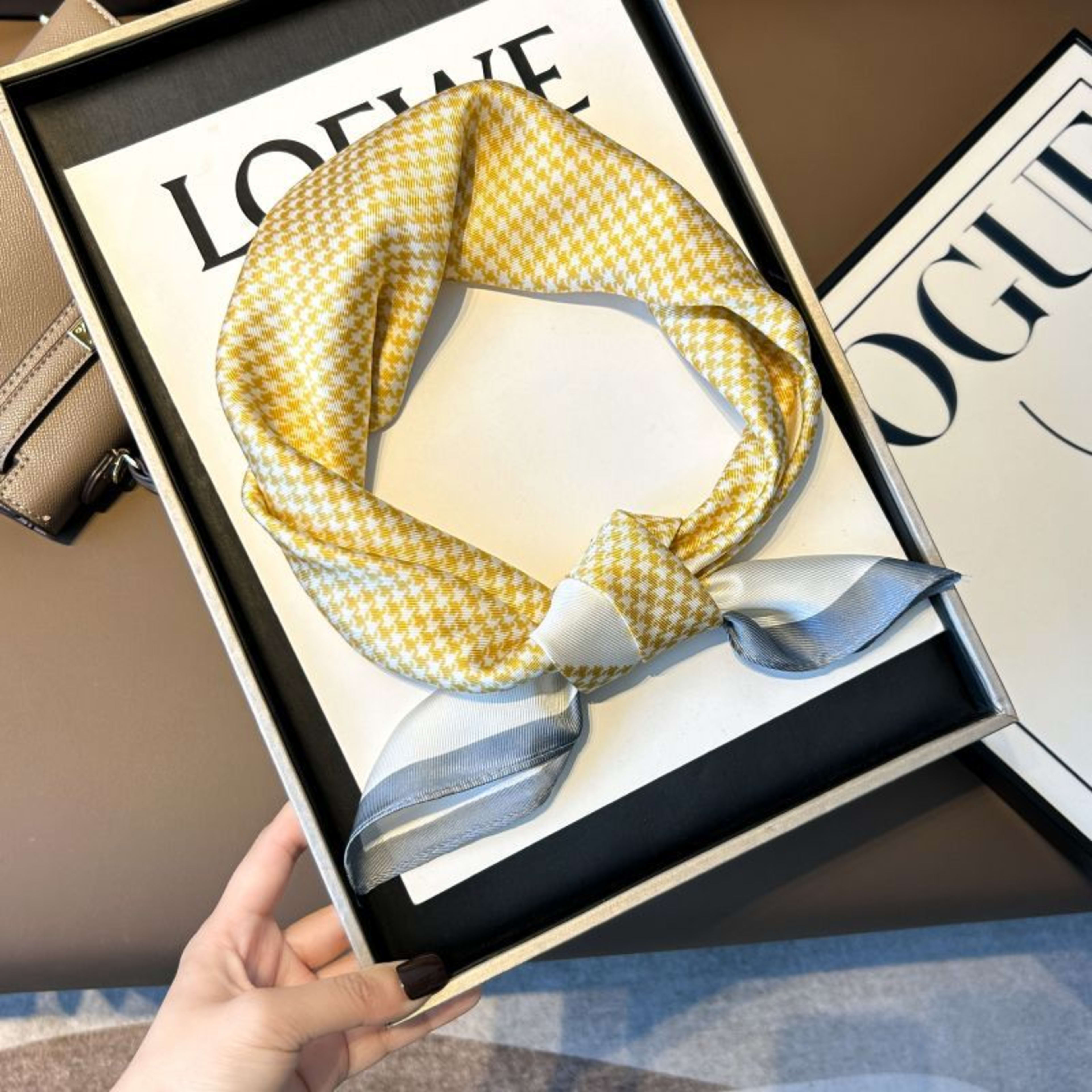 New High-end Twill Silk-look Square Scarf 83