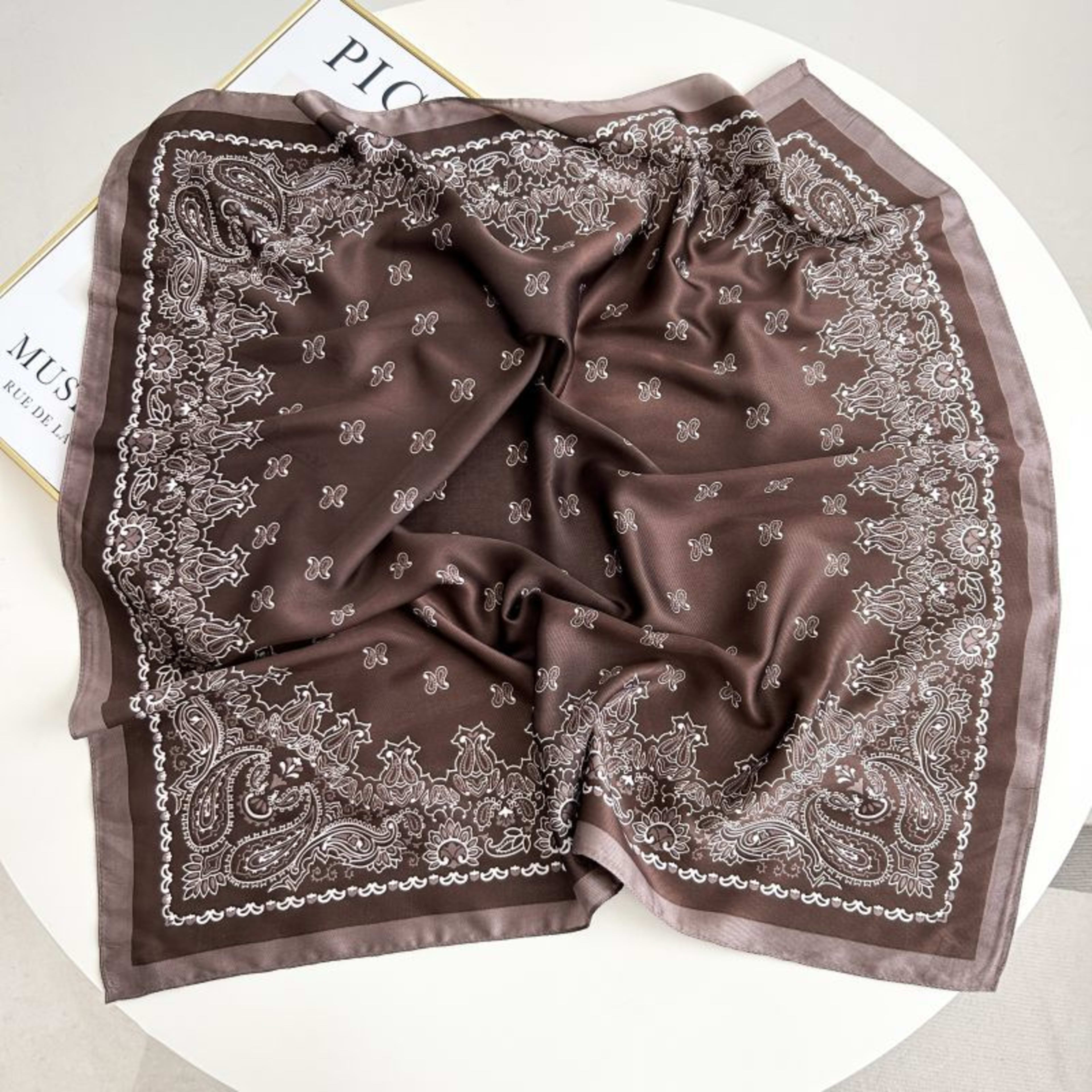New High-end Twill Silk-look Square Scarf 73