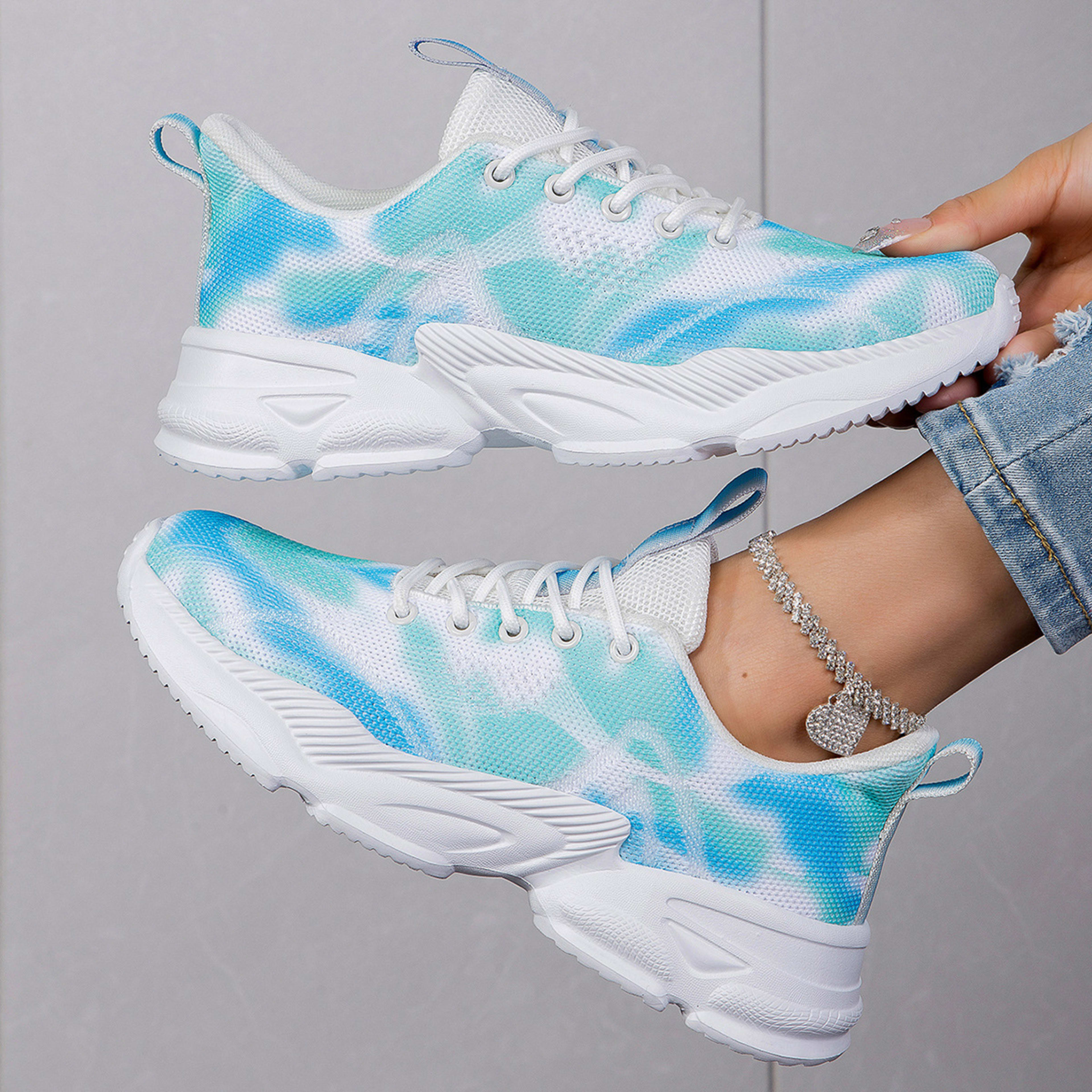Casual Flower Sneakers Flat Large Size Upturned Lace-up 5