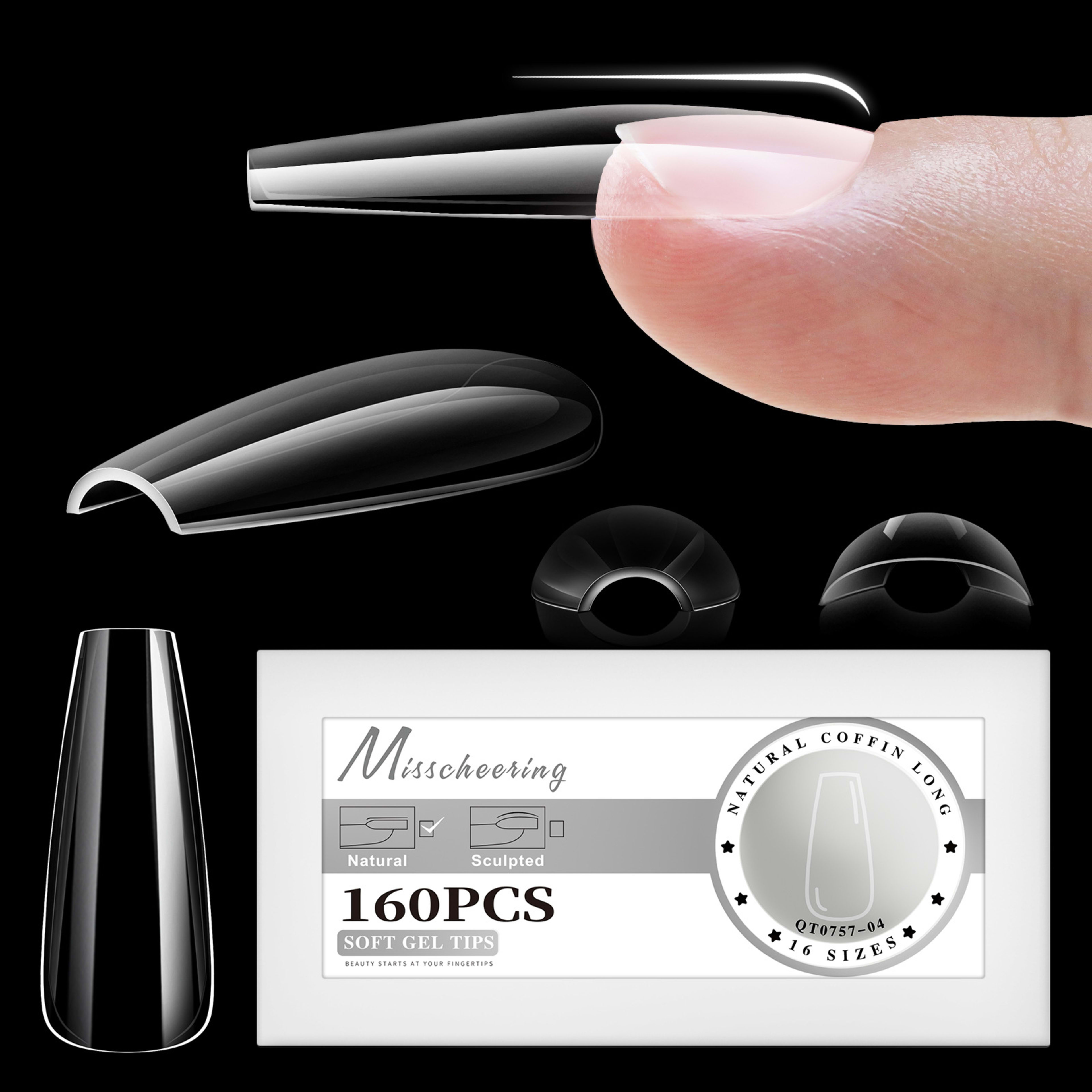 High-end Trendy Nail Salon Nail Tips In Boxed Packaging