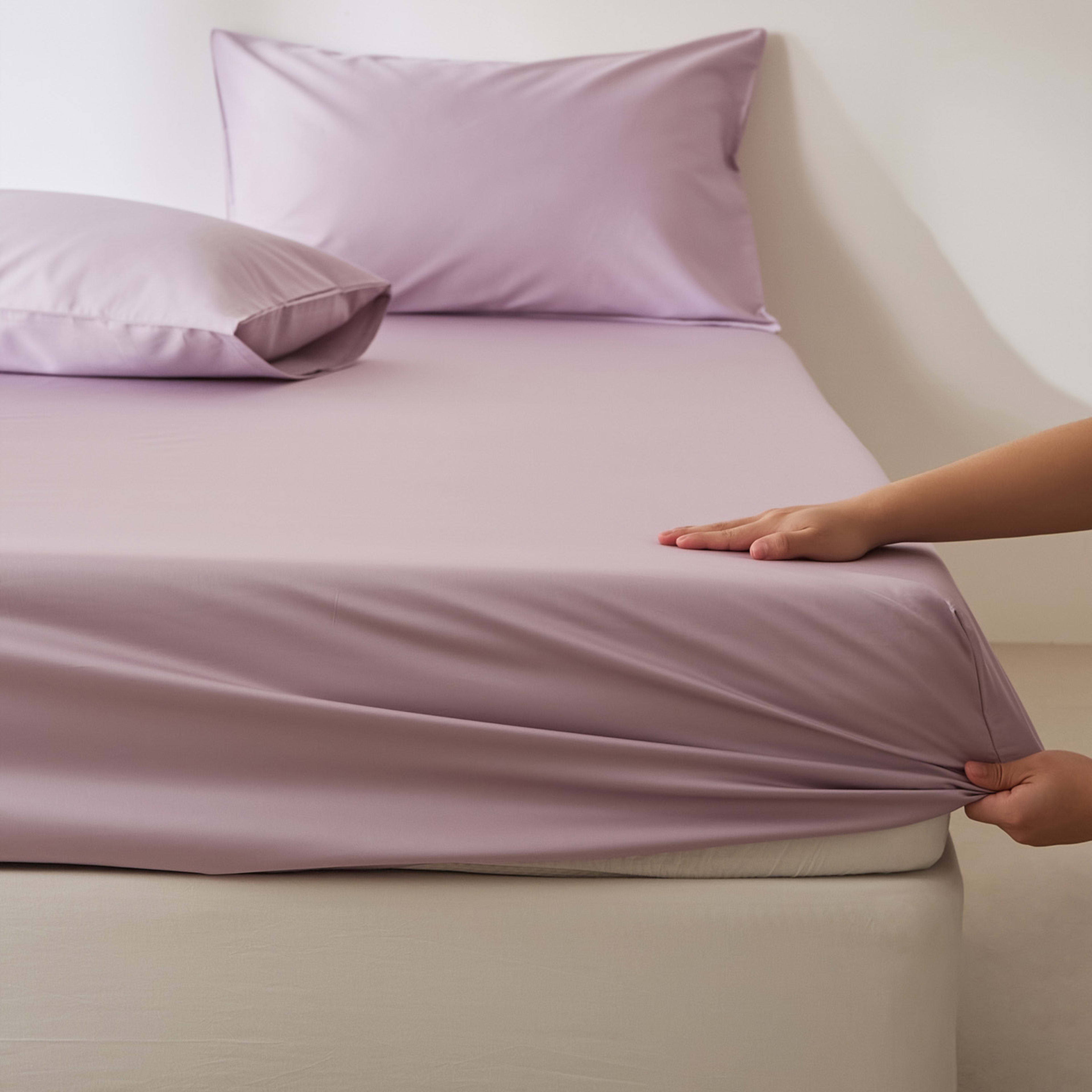 Solid-color Satin Cotton Bedspread Protector Cover 14