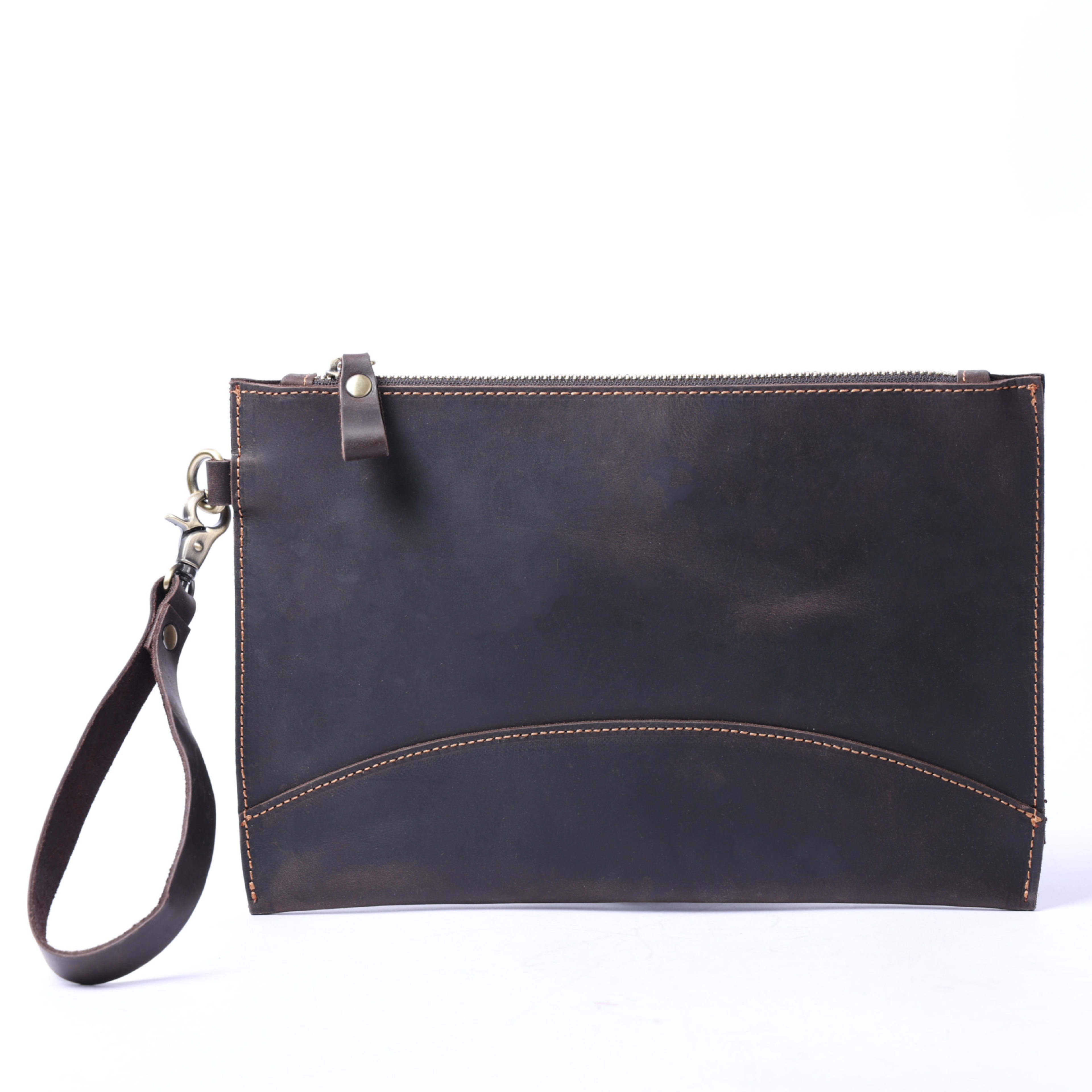 Simple Crazy Horse Leather Clutch For Men 4
