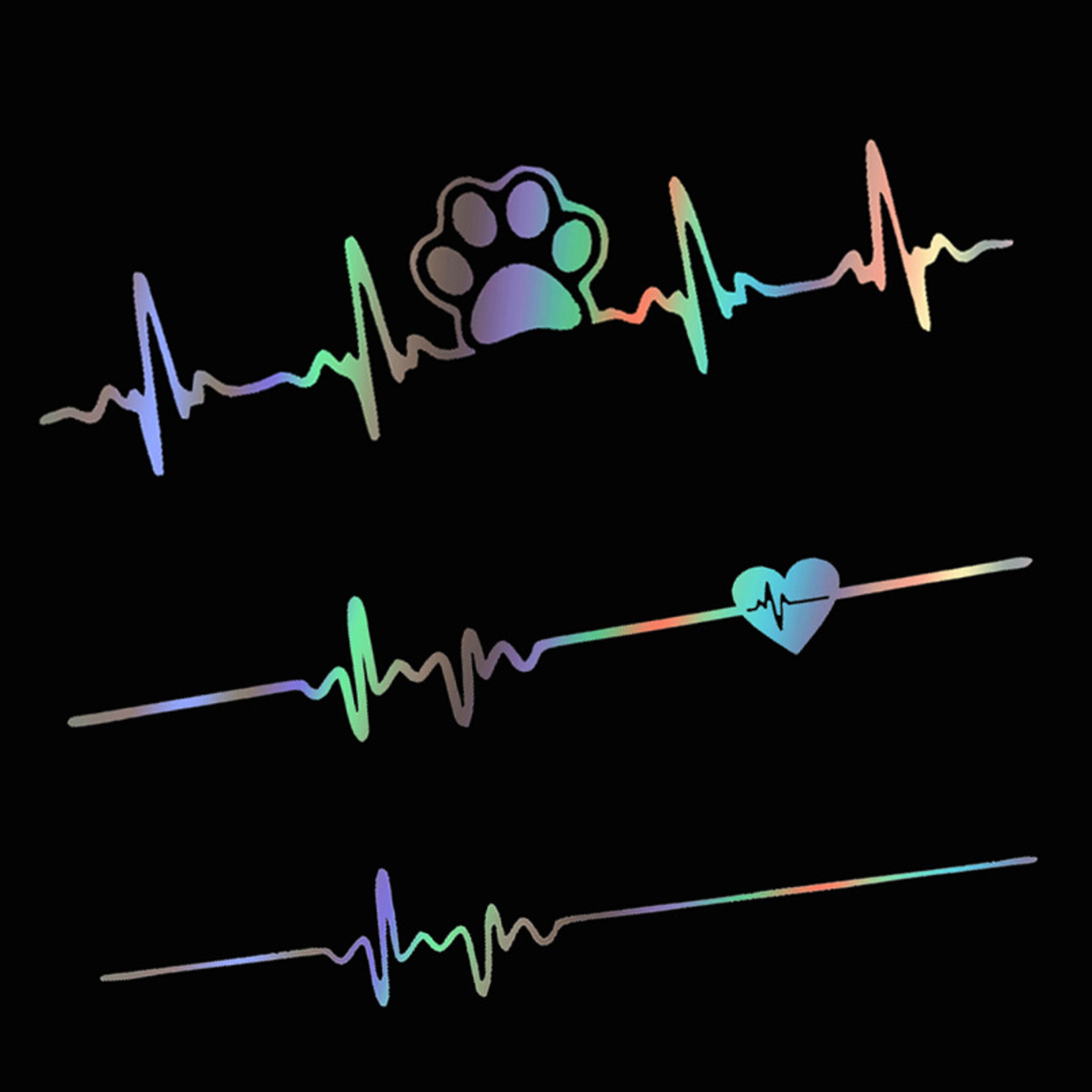 Car ECG Creative Heartbeat Motorcycle Body Bumper Decorative Stickers
