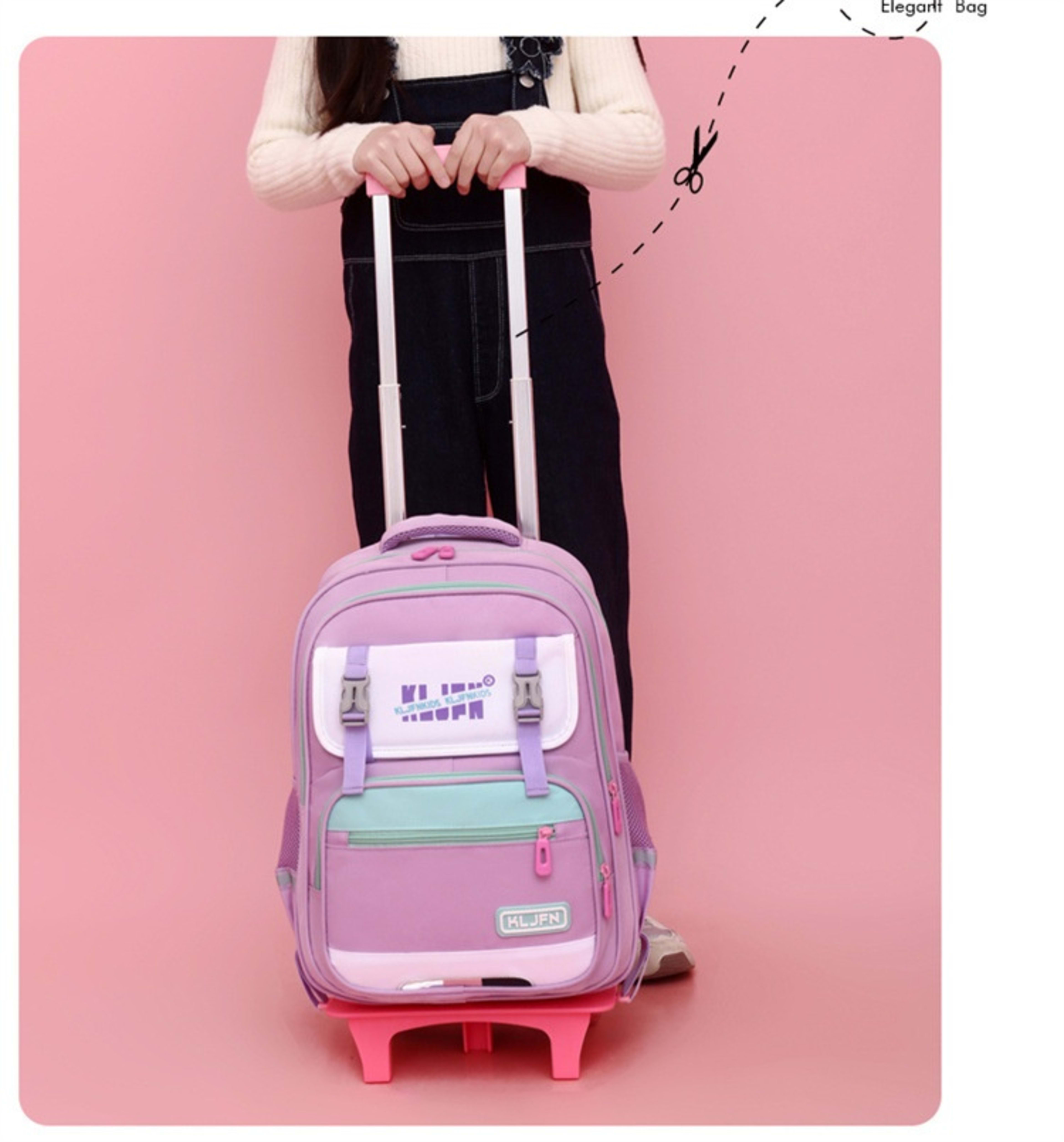 Children's Trolley Lightweight Shoulder Pad Wear-resistant Large Capacity Spine Protection Backpack Waterproof 30