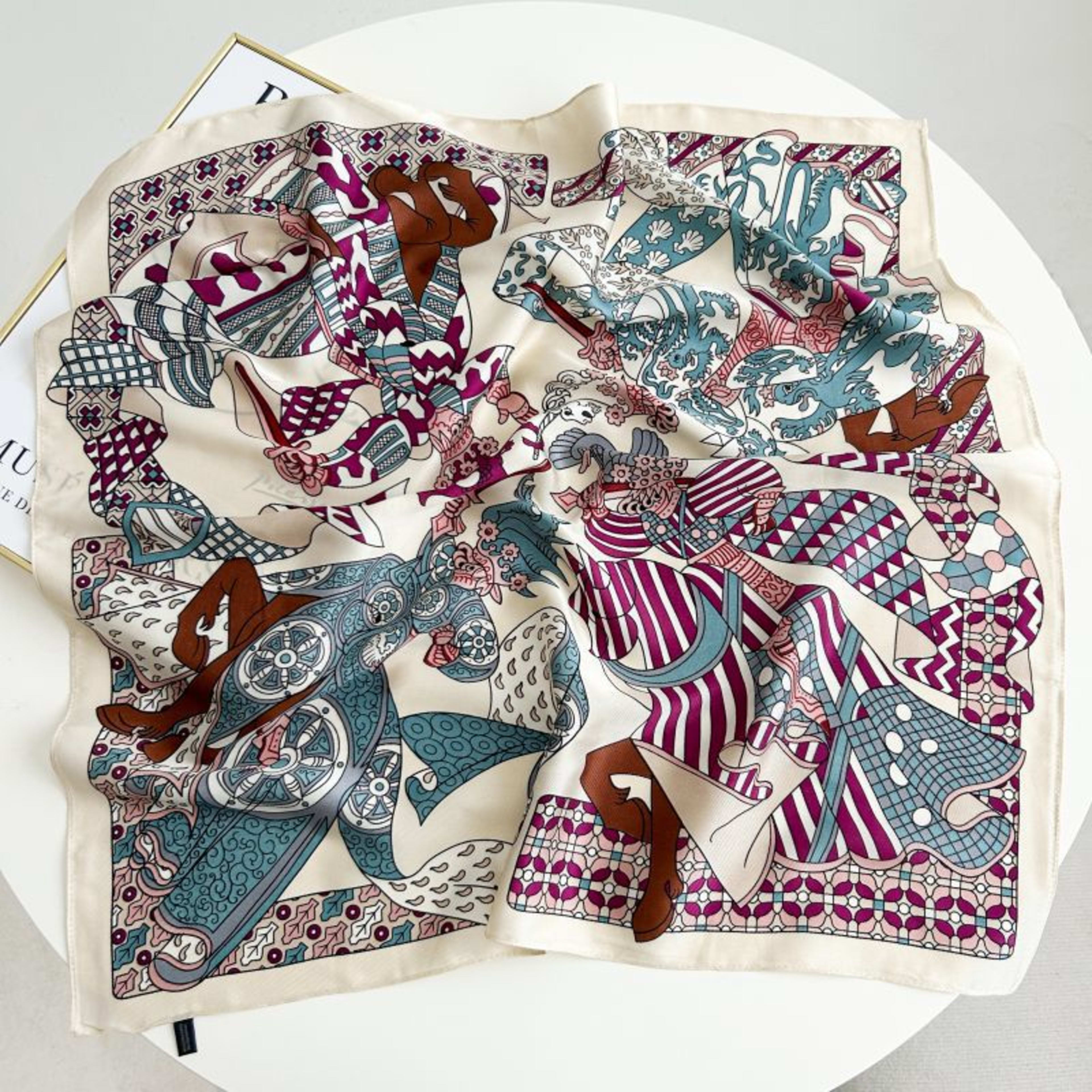 New High-end Twill Silk-look Square Scarf 89