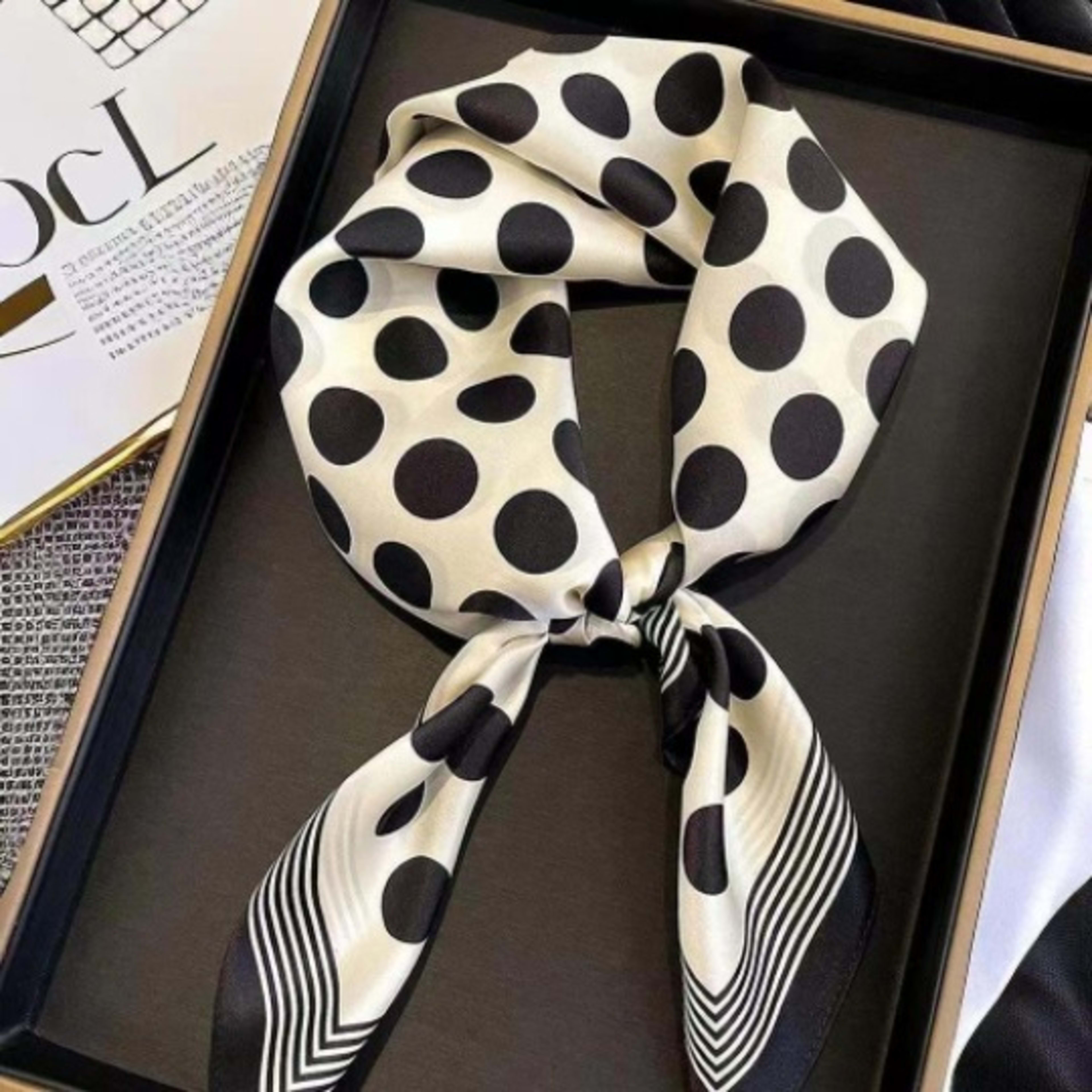 Small Scarf Vintage Printed Silk Scarf For Women 34