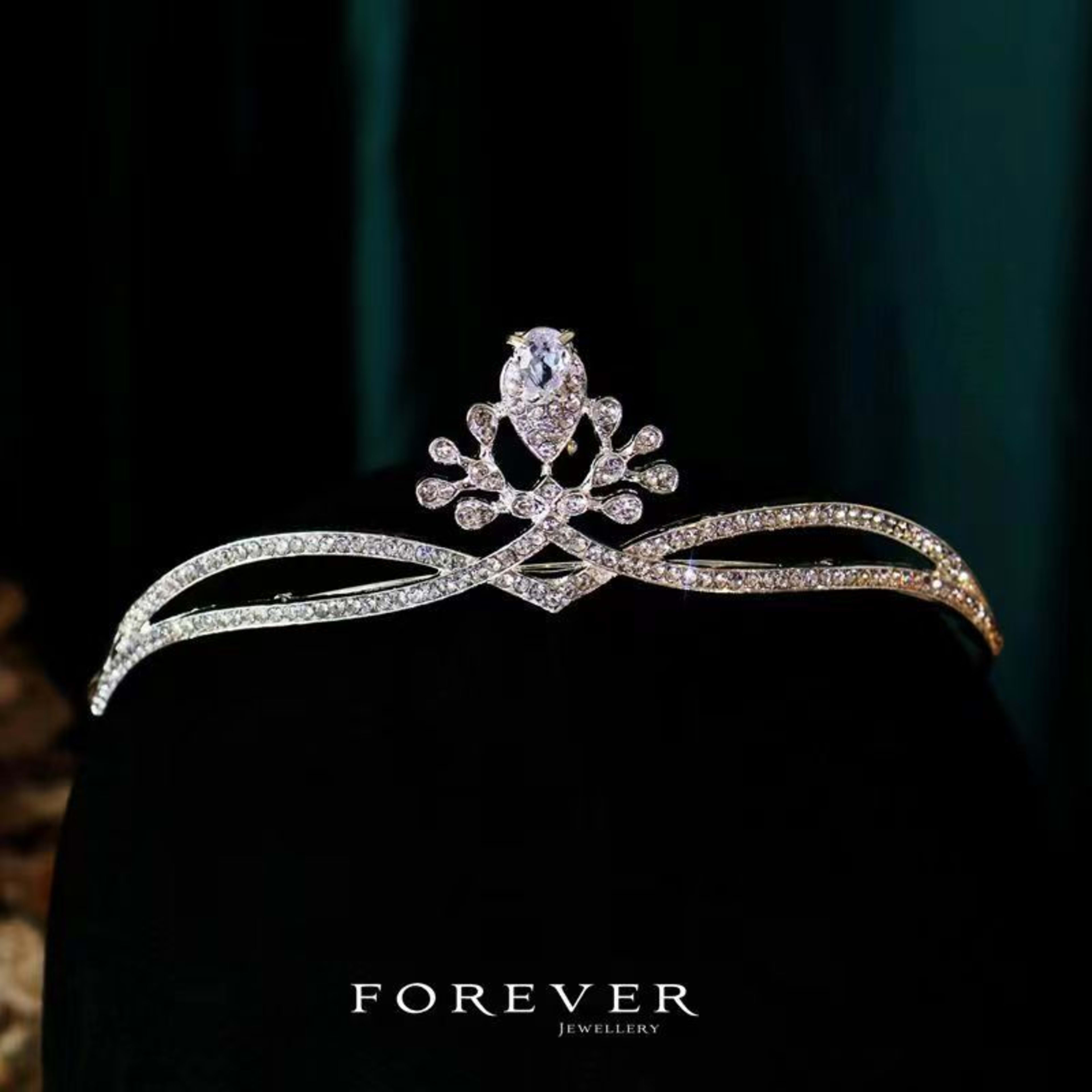 Rhinestone Bridal Crown Headband Flower Diamond High-End Headpiece 3