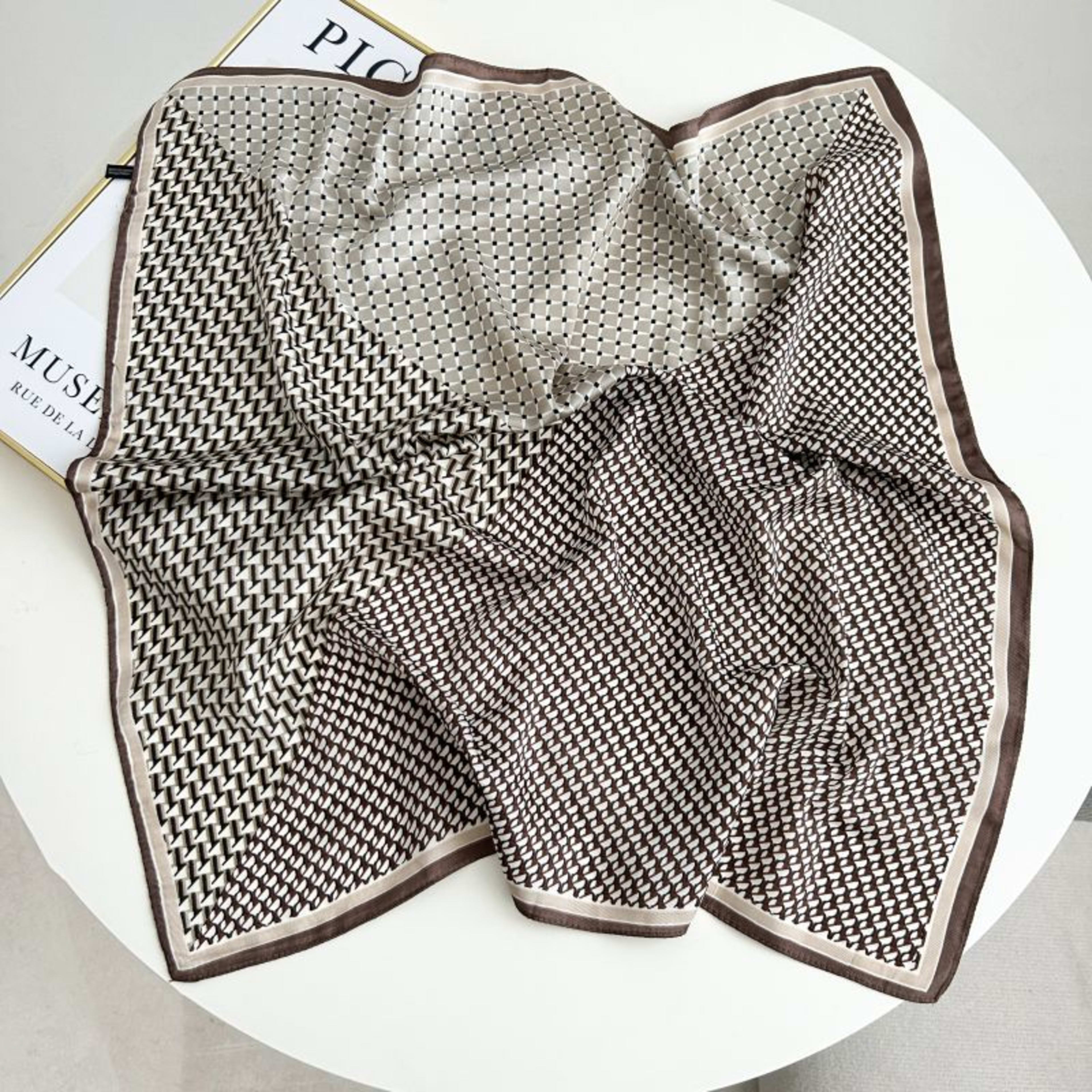 New High-end Twill Silk-look Square Scarf 90