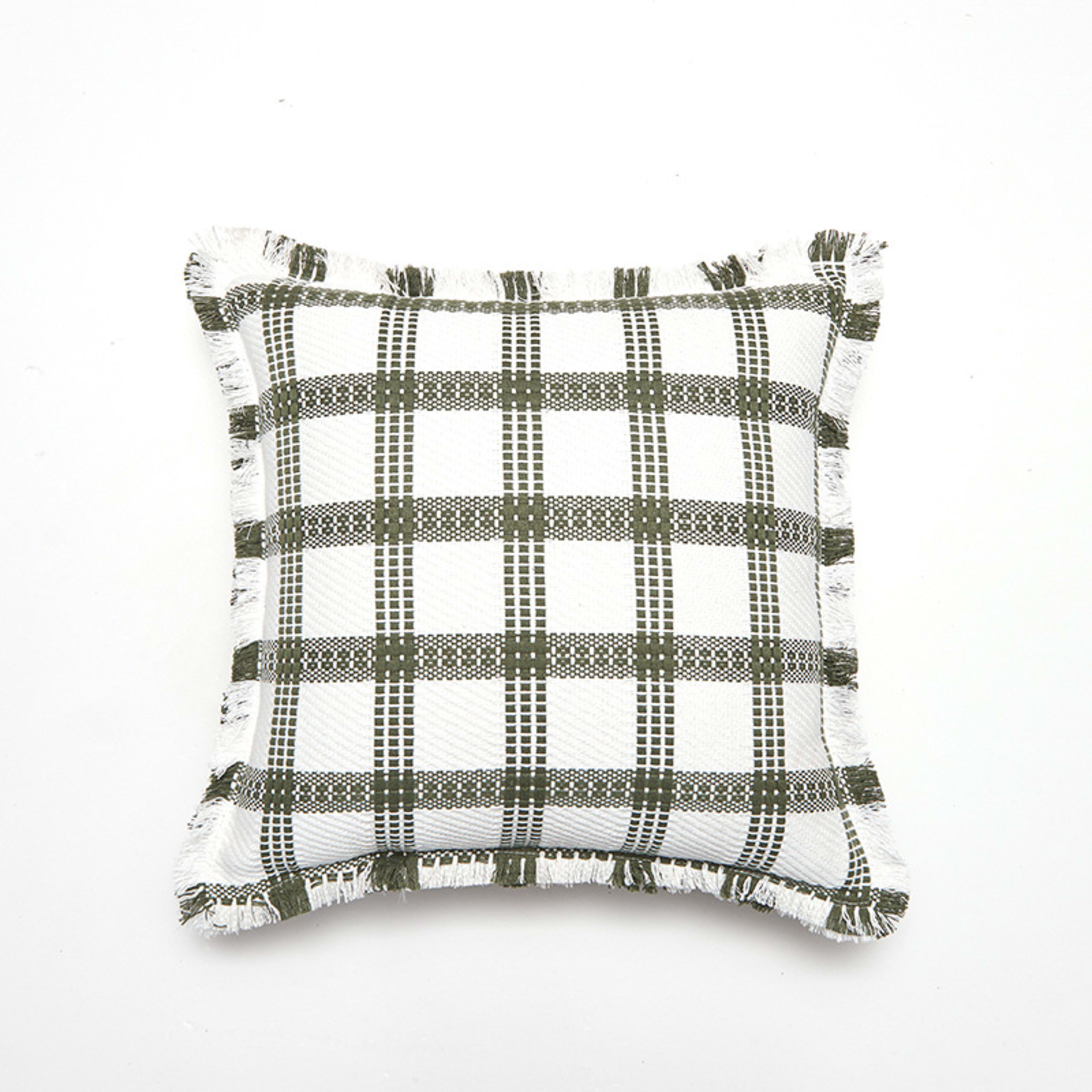 New Chanel-style Polyester-cotton Plaid Throw Pillow Cover With Tassel Trim 2