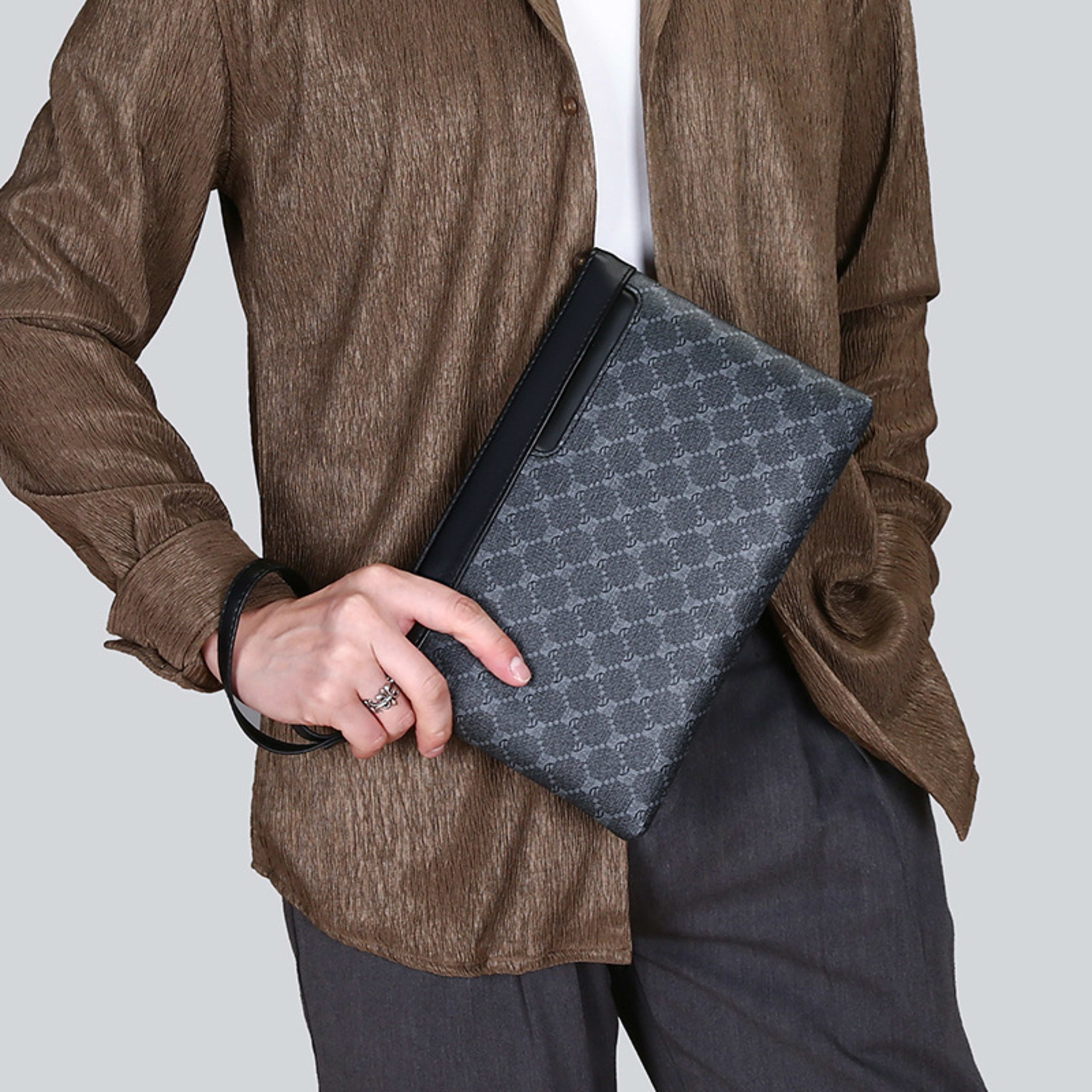 Men's Black Fashion Retro Leather Bag 2