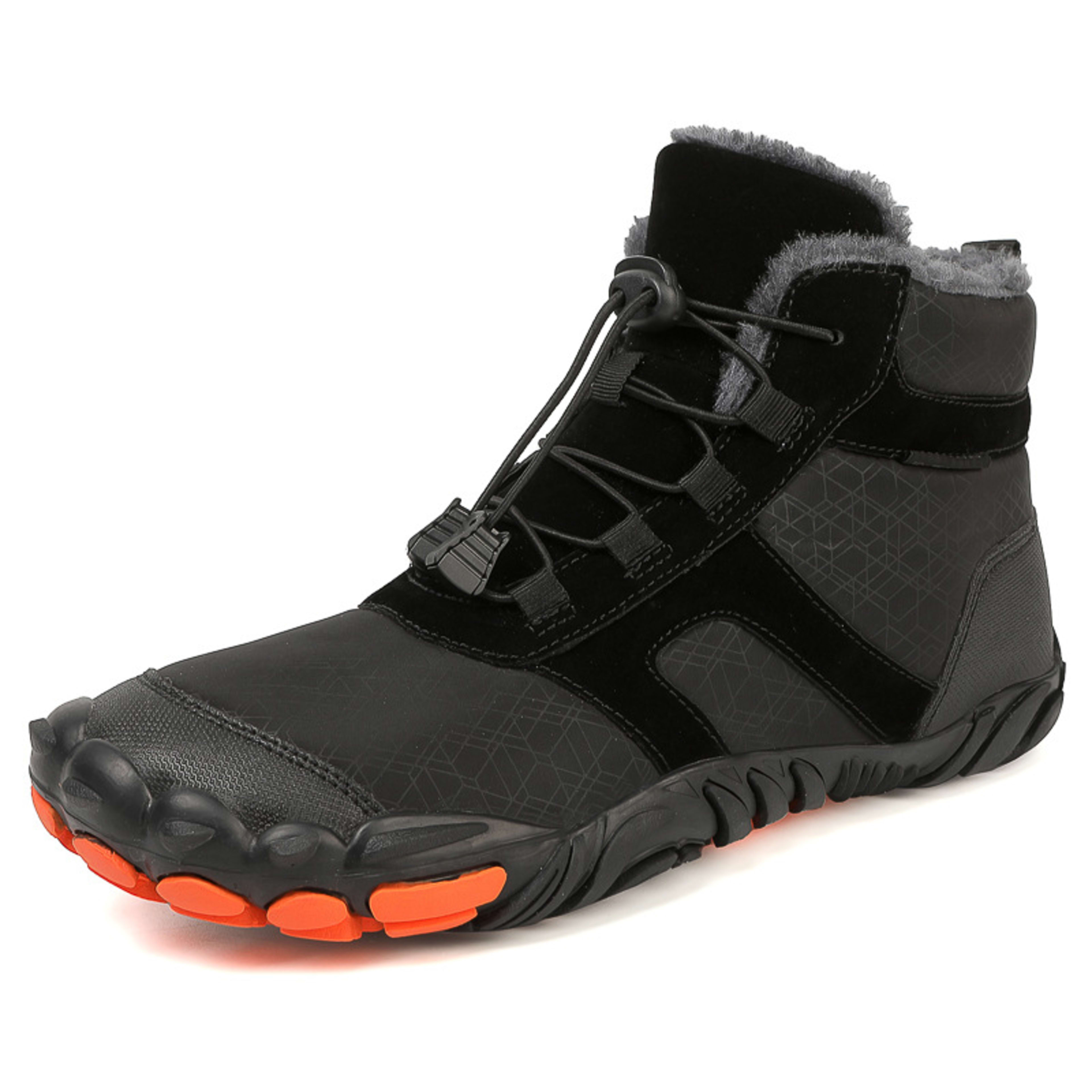 Fleece-lined Water-repellent Five-finger Snow Boots Thermal Non-slip Cotton-padded Shoes