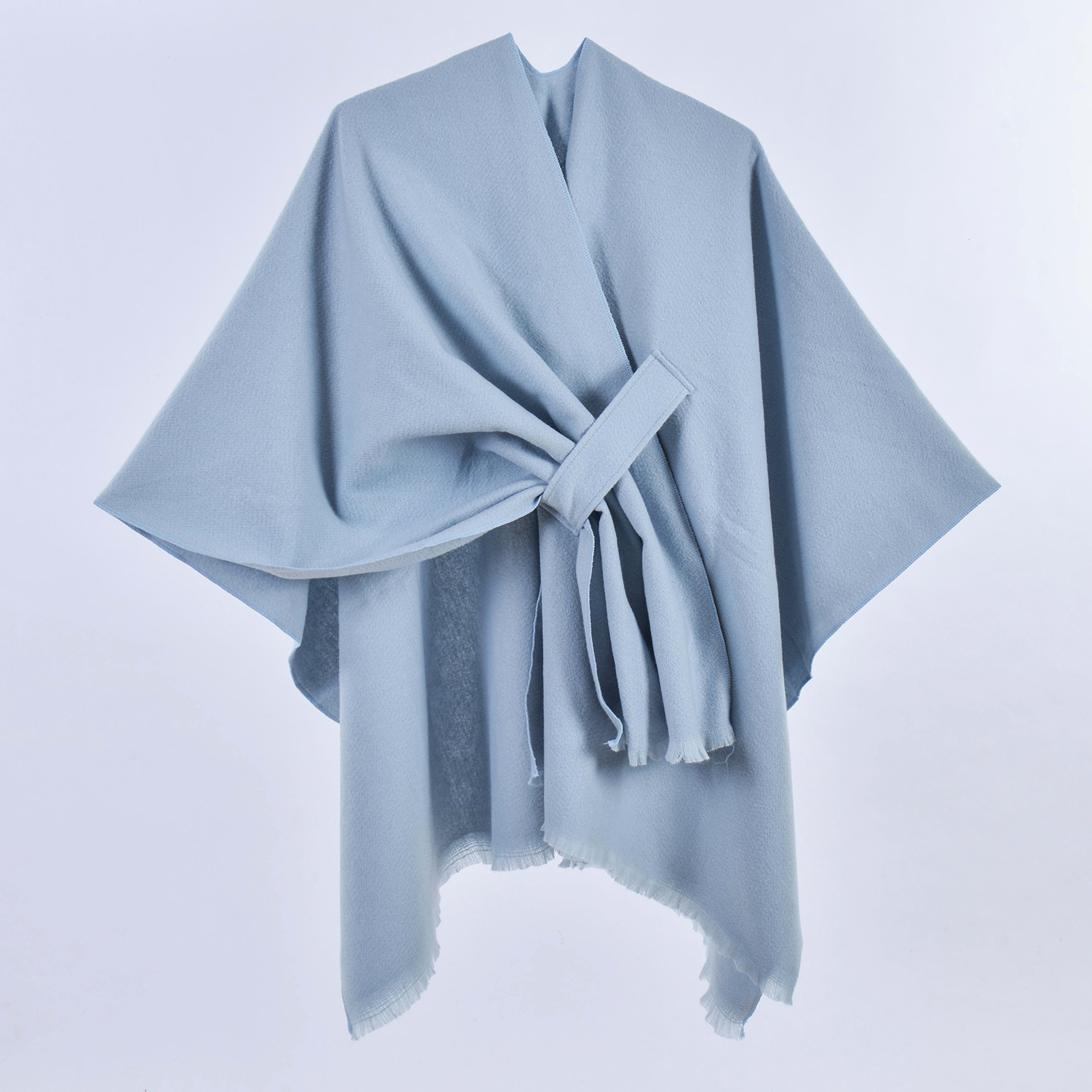Warm Cloak Simple Double-sided Solid-color Split Design Faux Cashmere Outer Shawlwholesale On Amazon 11