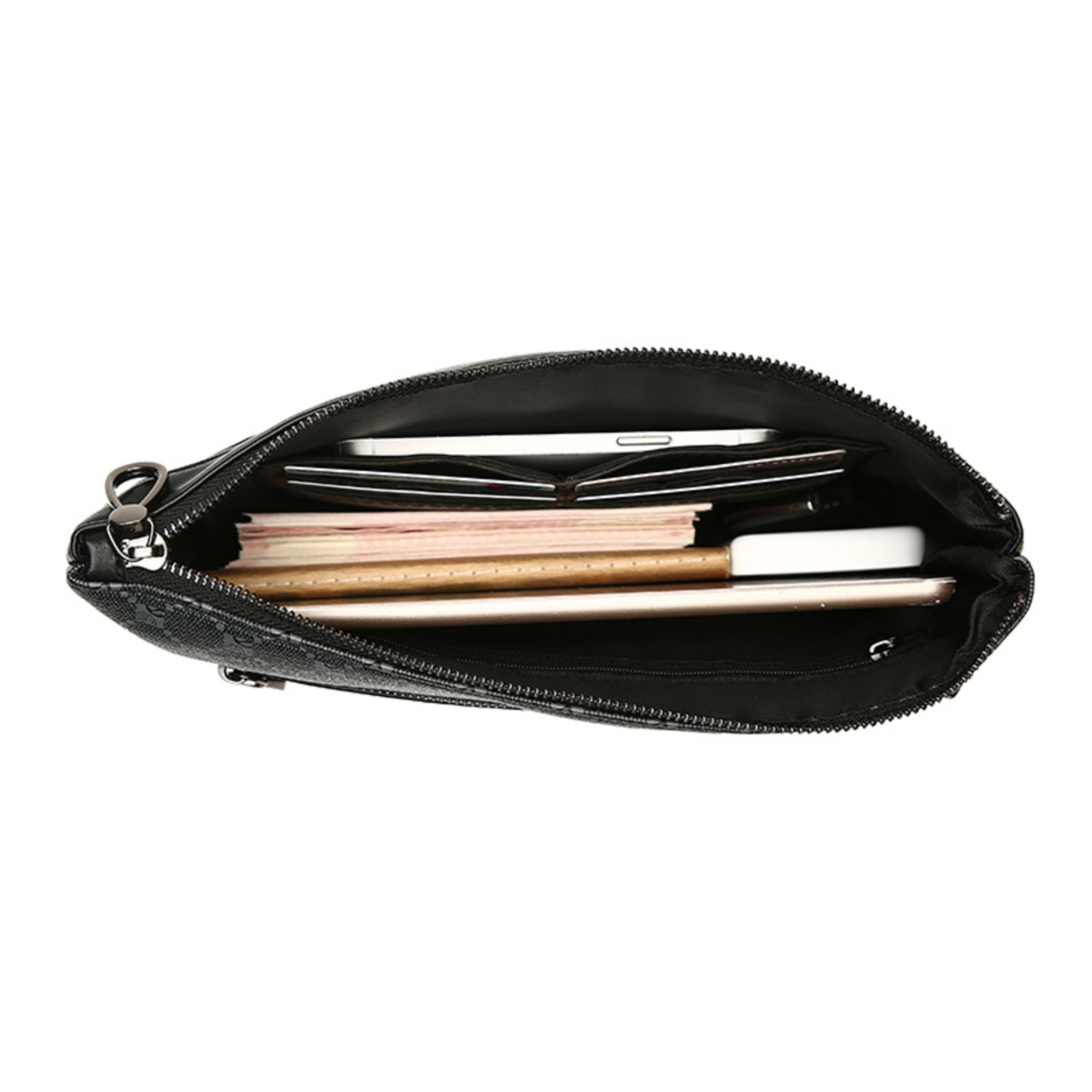 Men's Black Fashion Retro Leather Bag 5