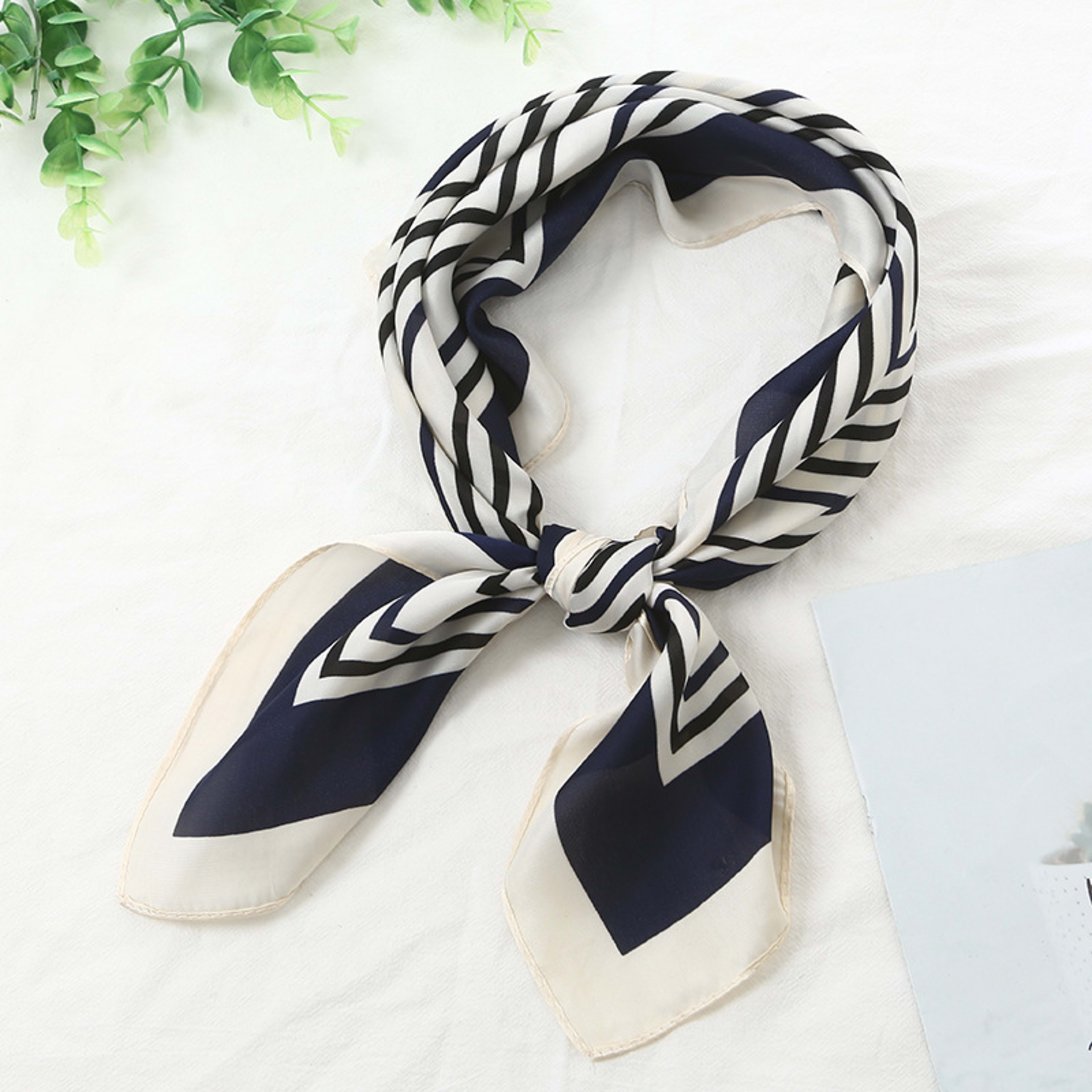 Small Scarf Vintage Printed Silk Scarf For Women 85