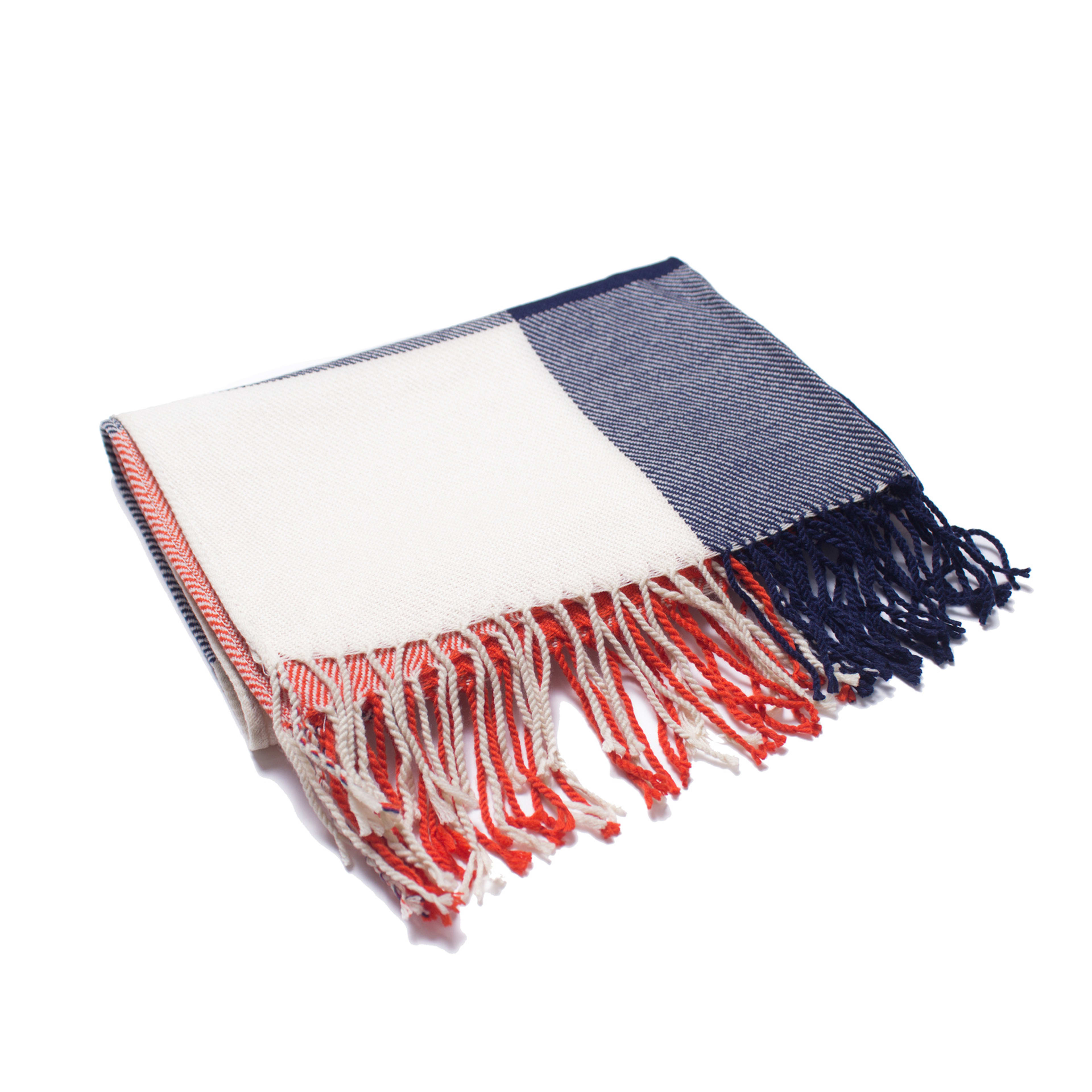 British-style Mens And Womens Couple Tassel Scarf With Large Plaid Pattern