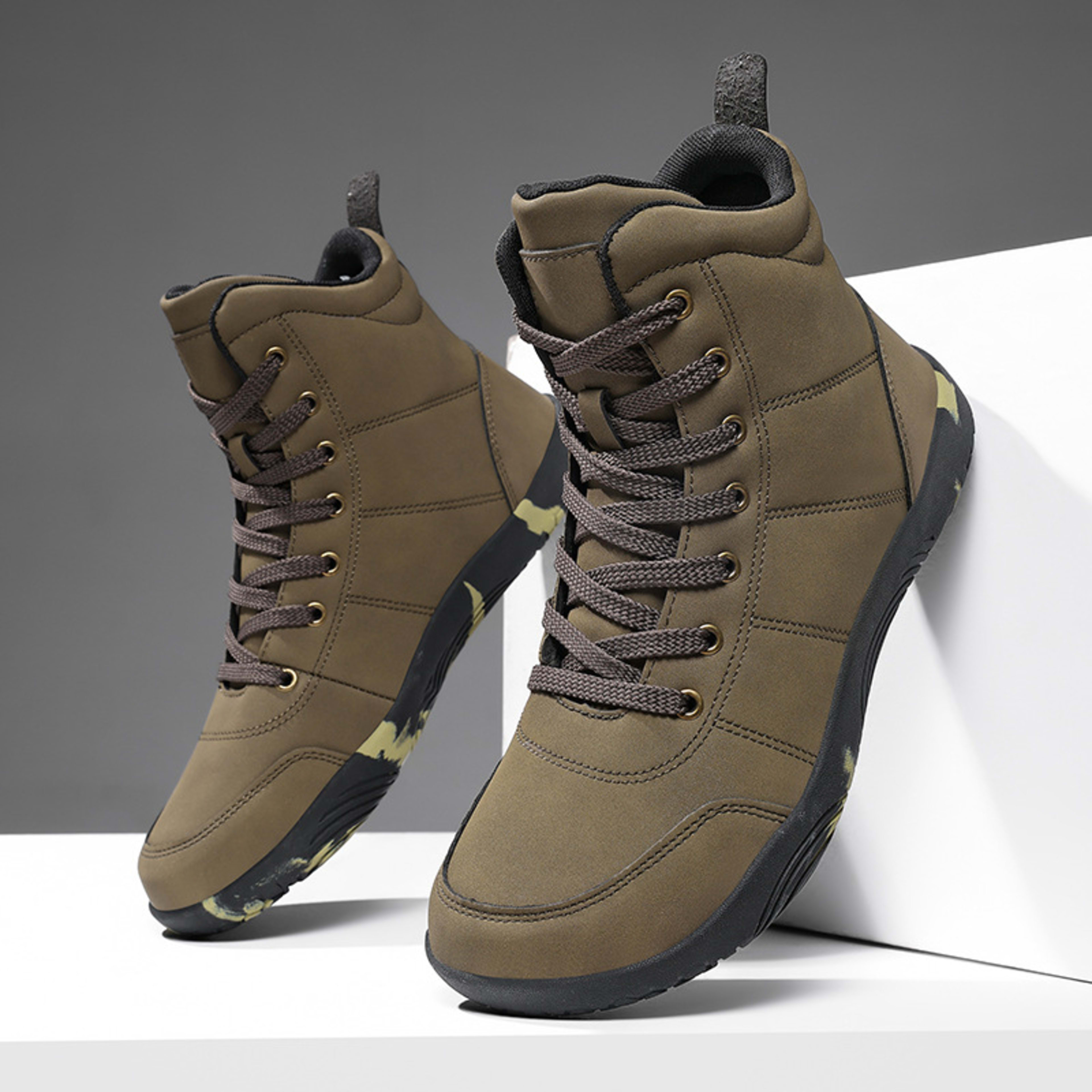 Leather High-top Wide-toe Outdoor Hiking Men's Sports Shoes 6