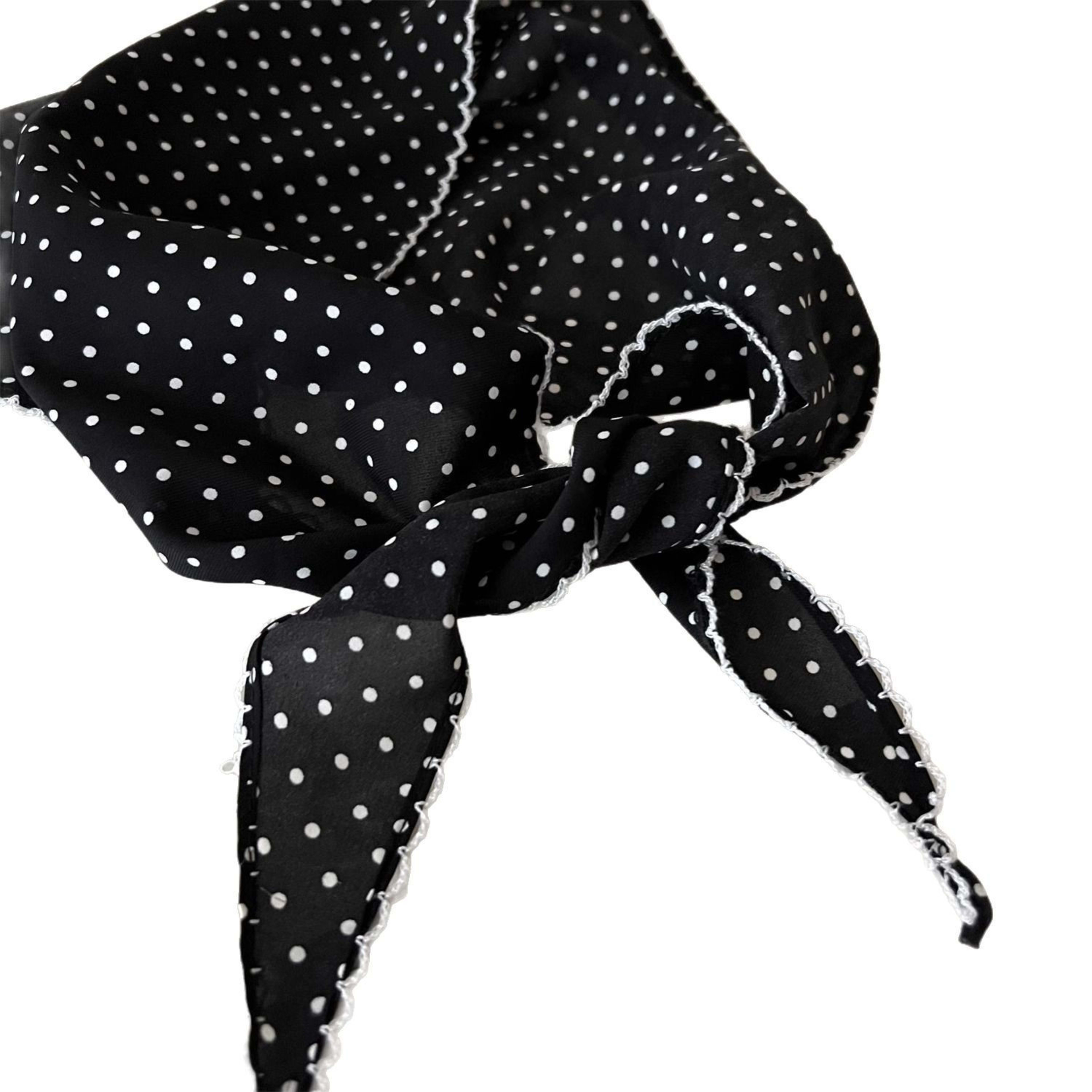 Korean Polka-dot Silk Womens Neck Scarf 8