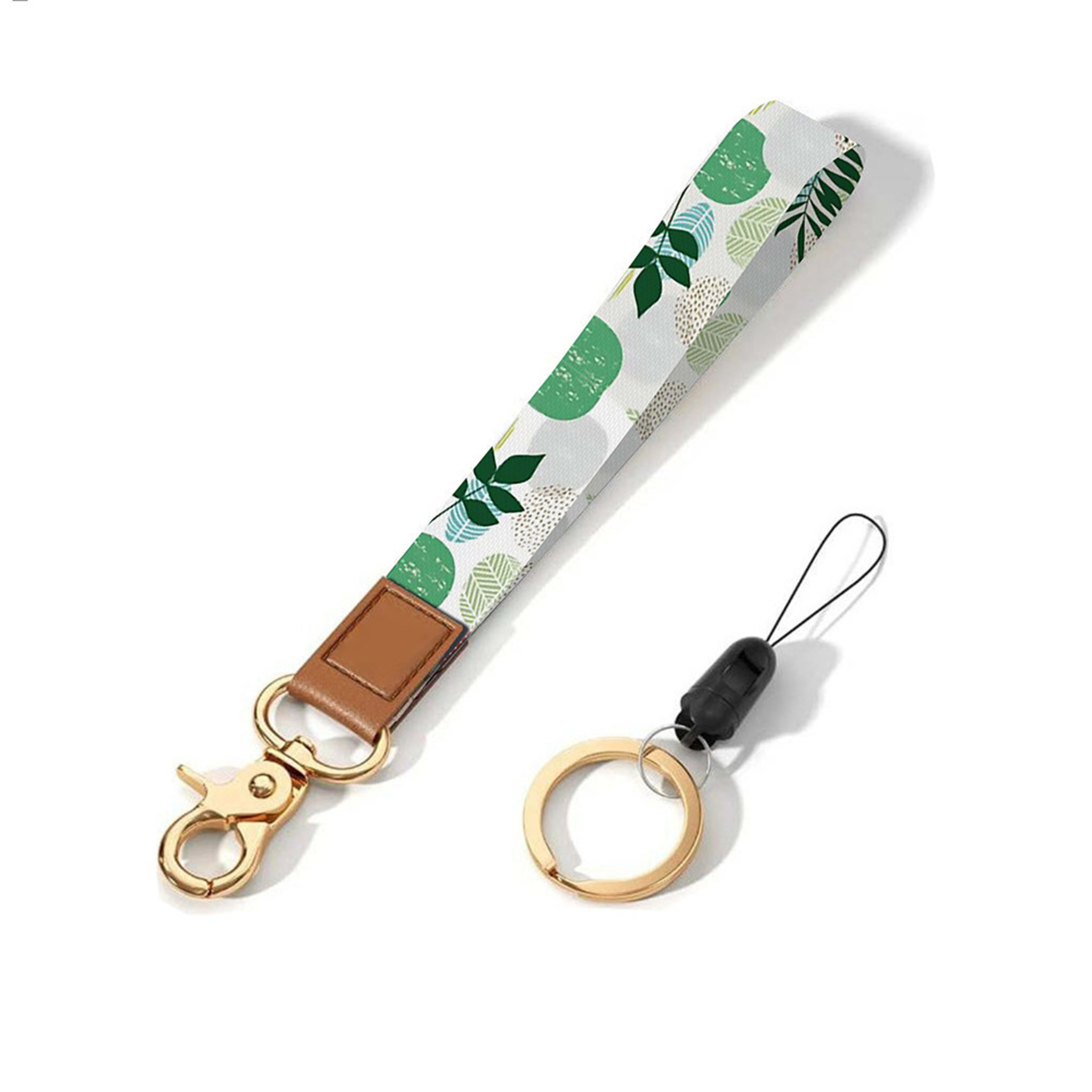 Leather-Polyester Wrist-Neck Dual-Use Keychain Lanyard 13