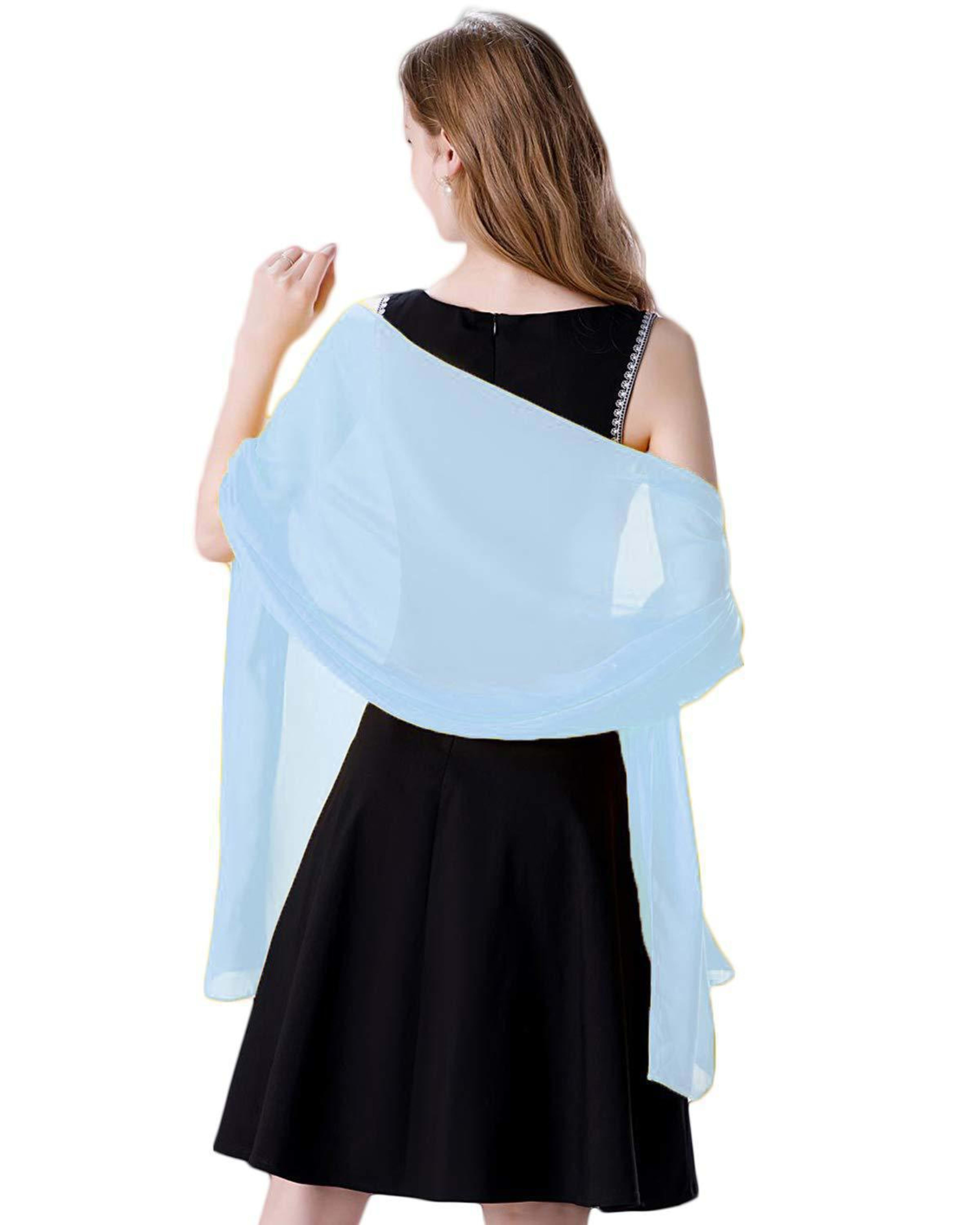 Chiffon Scarf - Lightweight Evening Gown Accessory Wedding Shawl for Women 37