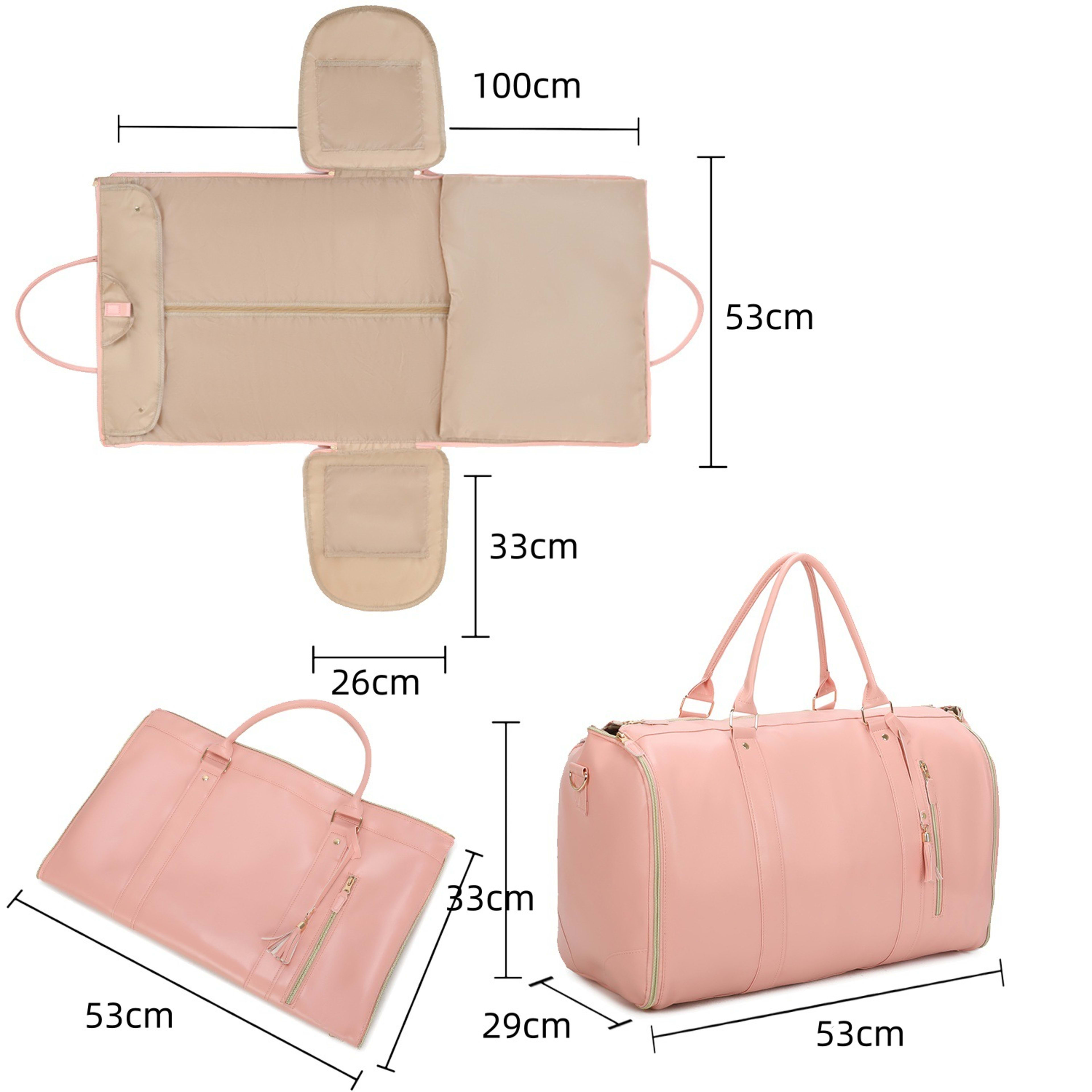 Travel Bag Clothing Storage BagPU Travel Gym Bag Foldable 8