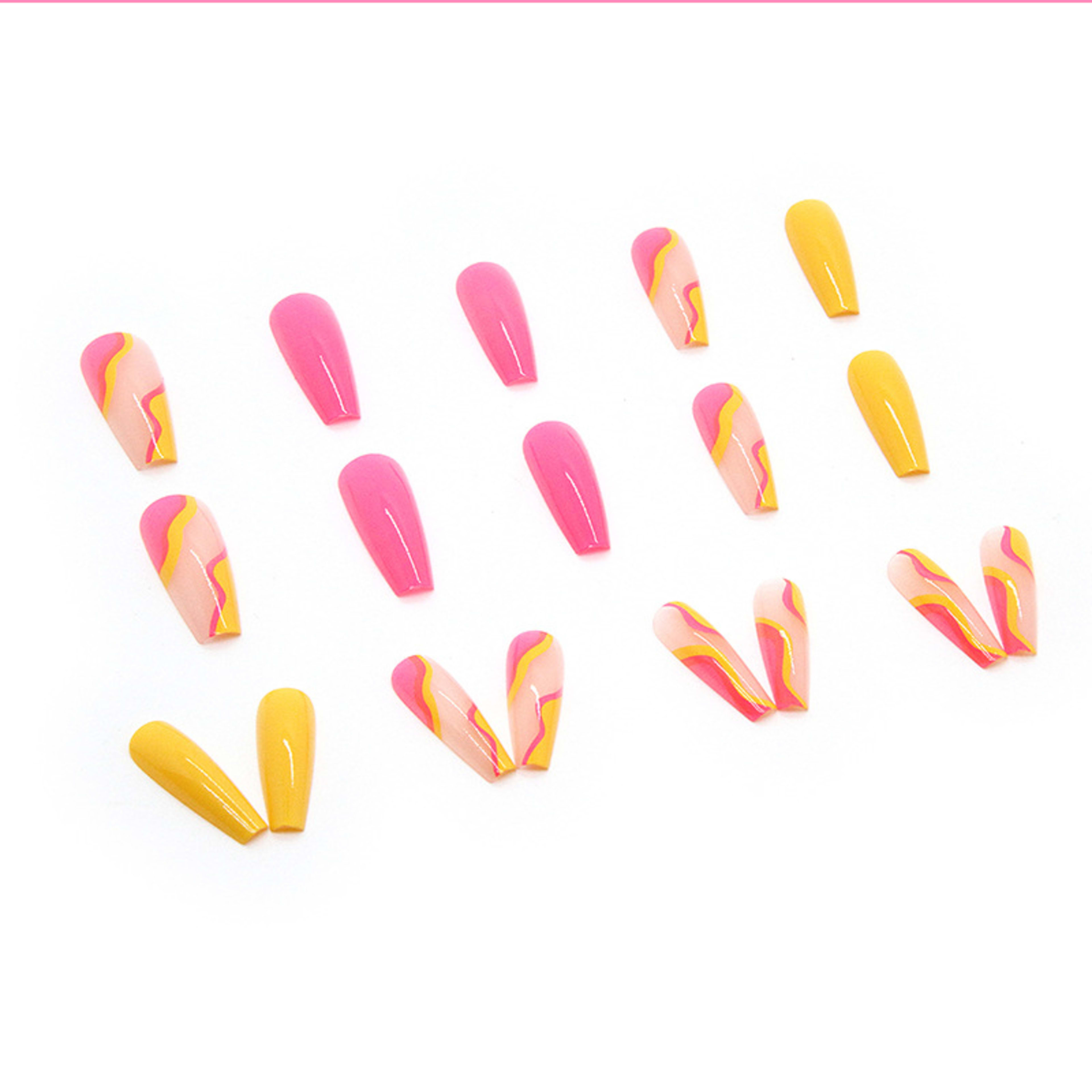 Nail Tip Yellow Rose Red 24 Pieces Boxed 2