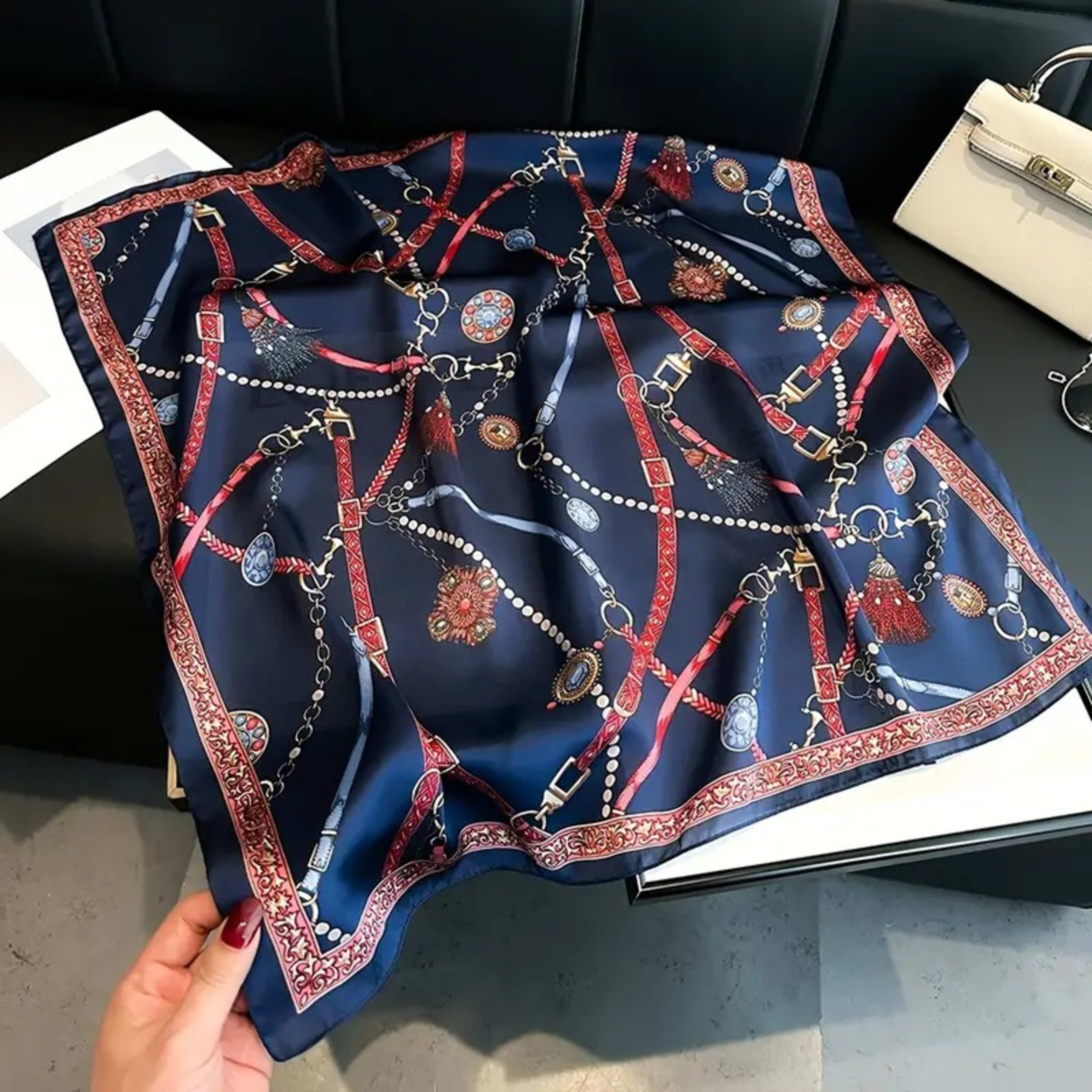 Small Scarf Vintage Printed Silk Scarf For Women 10