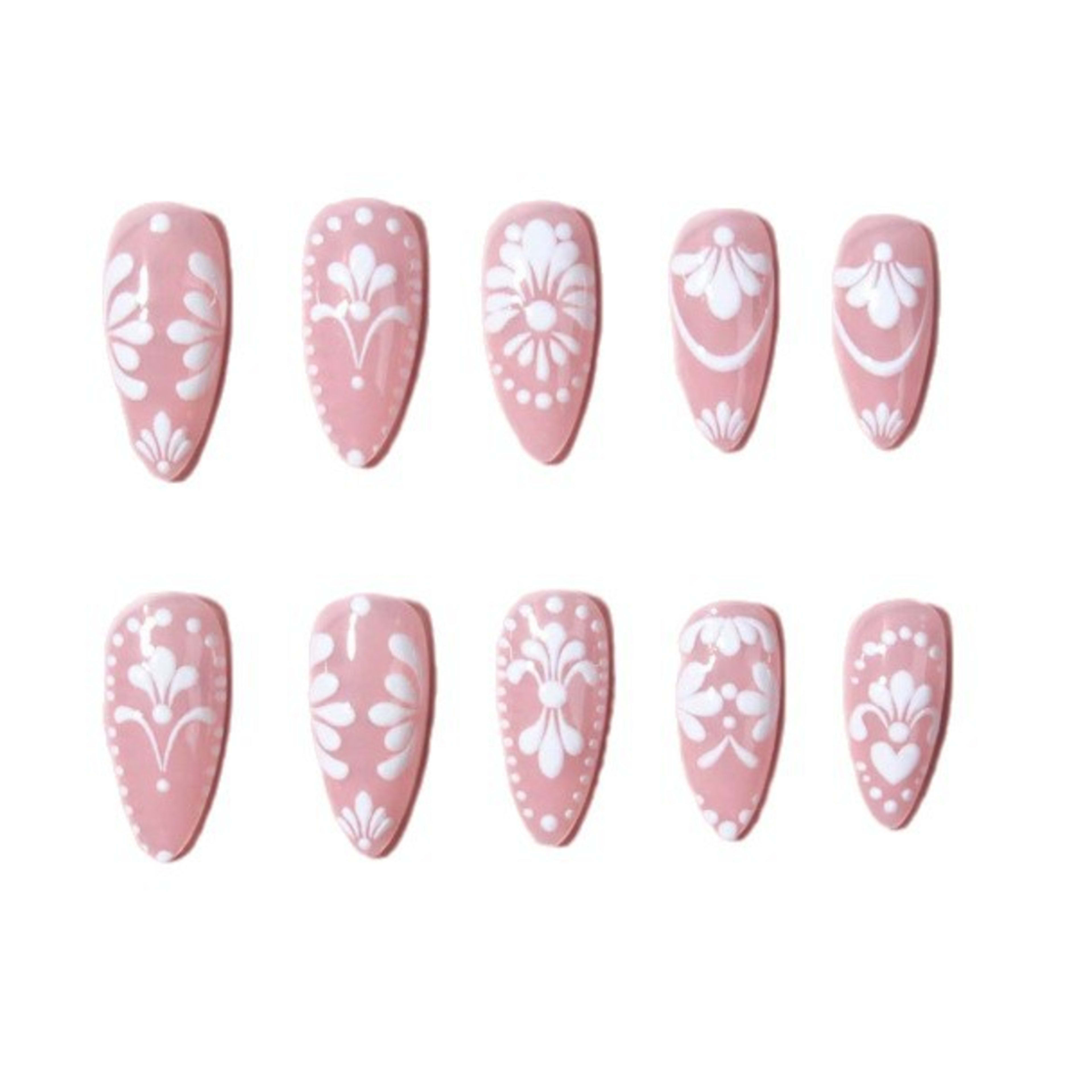 Three-dimensional Relief Flower Wearable Nails Removable Nail Tips 3
