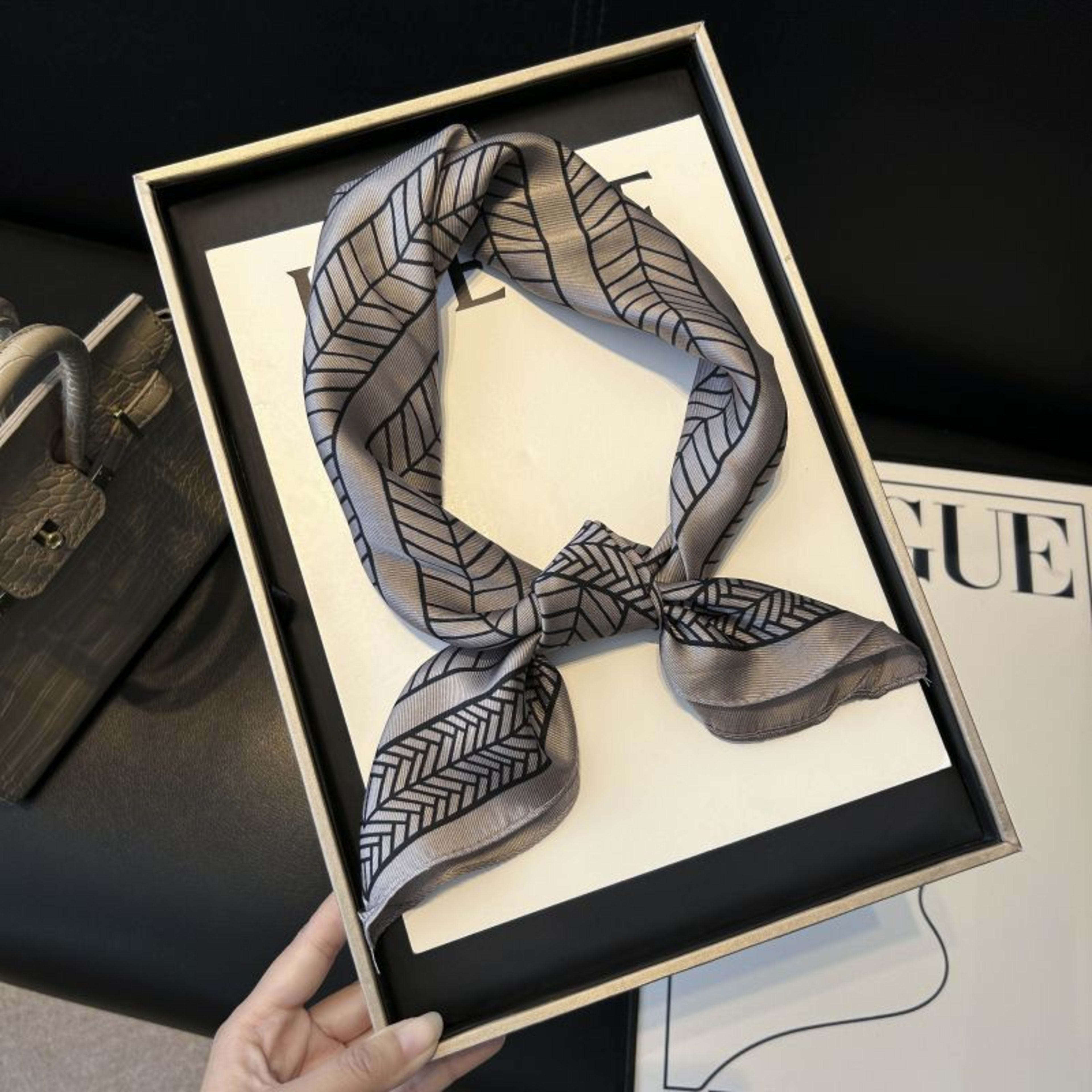 New High-end Twill Silk-look Square Scarf 21