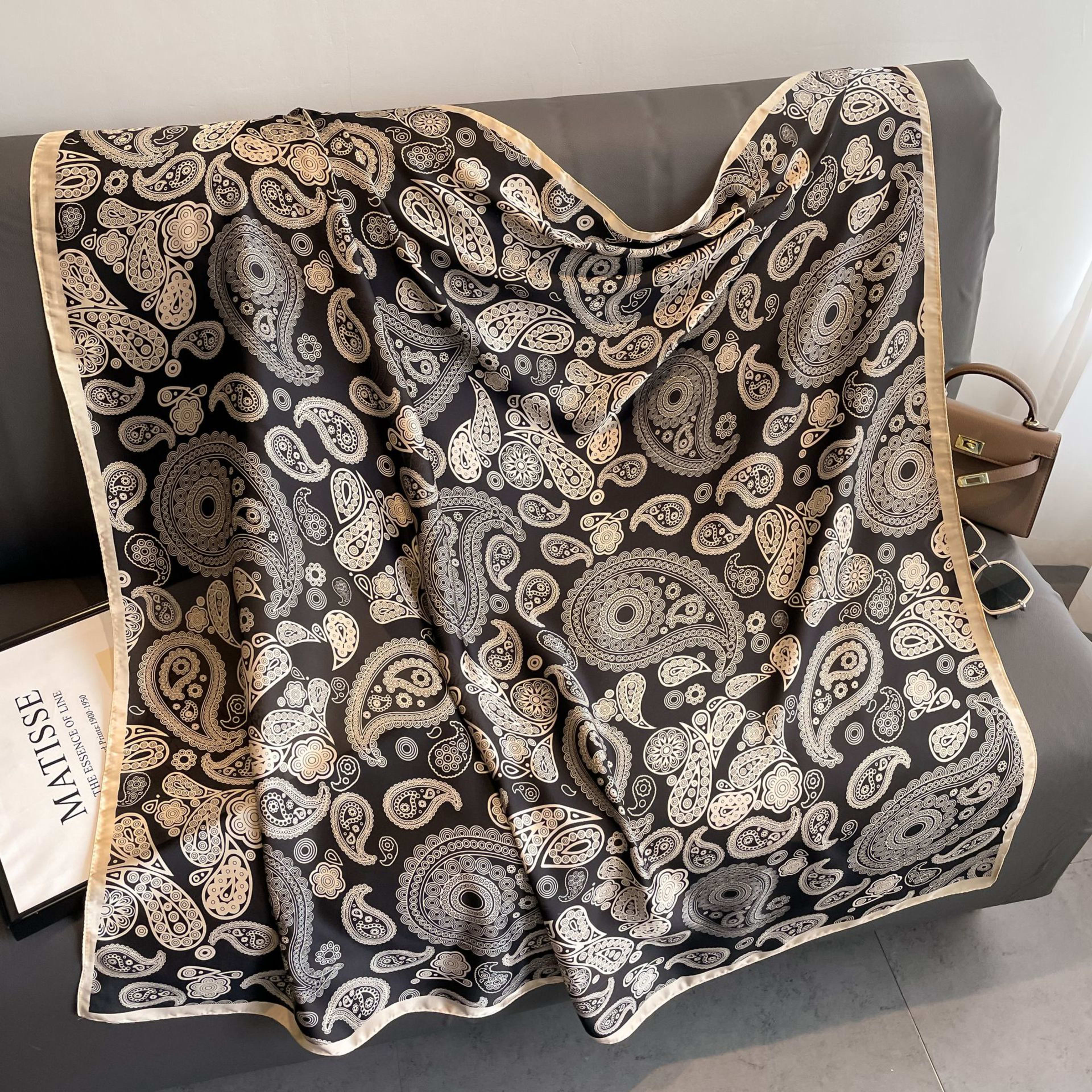 Creative Exotic-print Versatile Silk Scarf 24