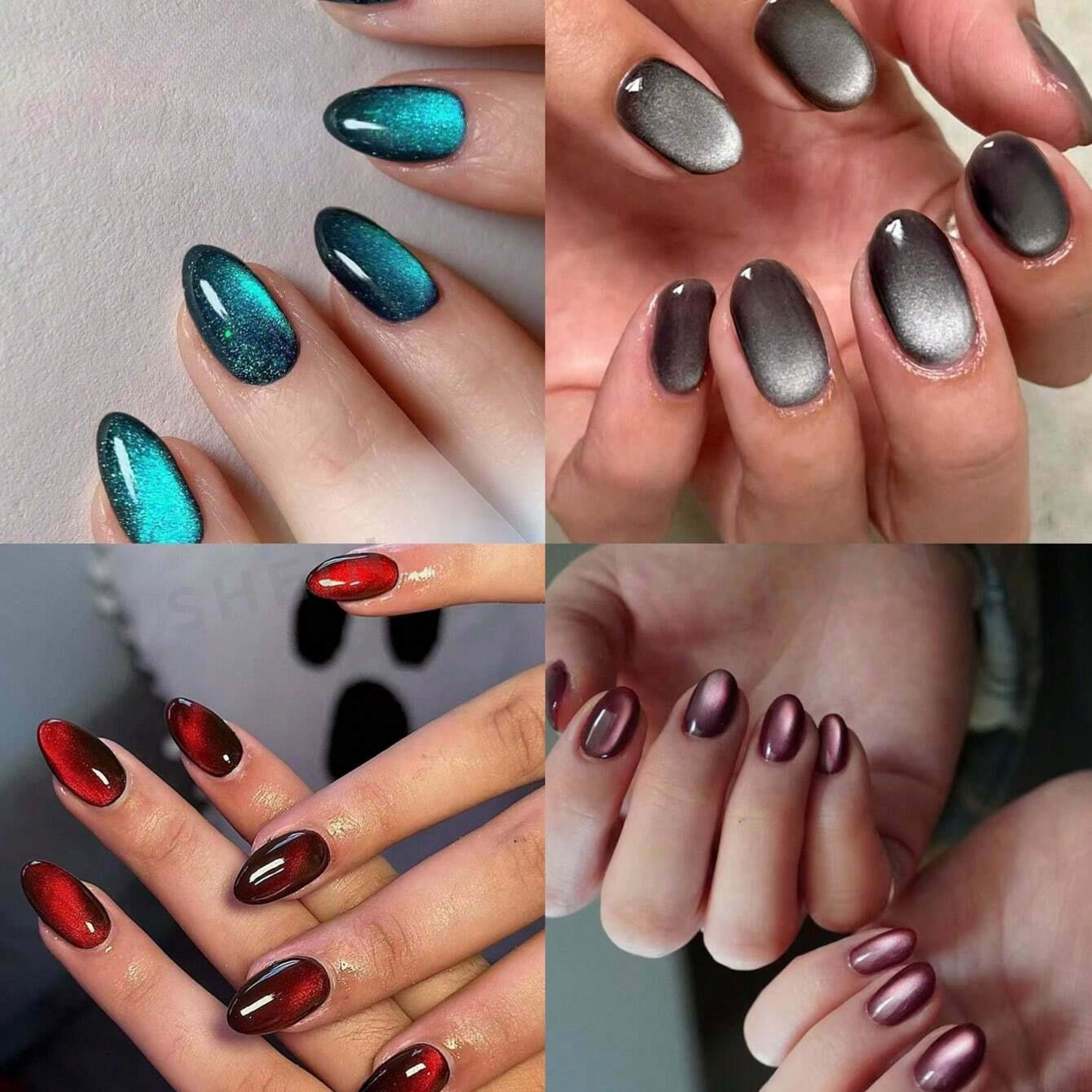 Cat Eye 4 Color Combo Wearable Nail Tips For Manicures 4