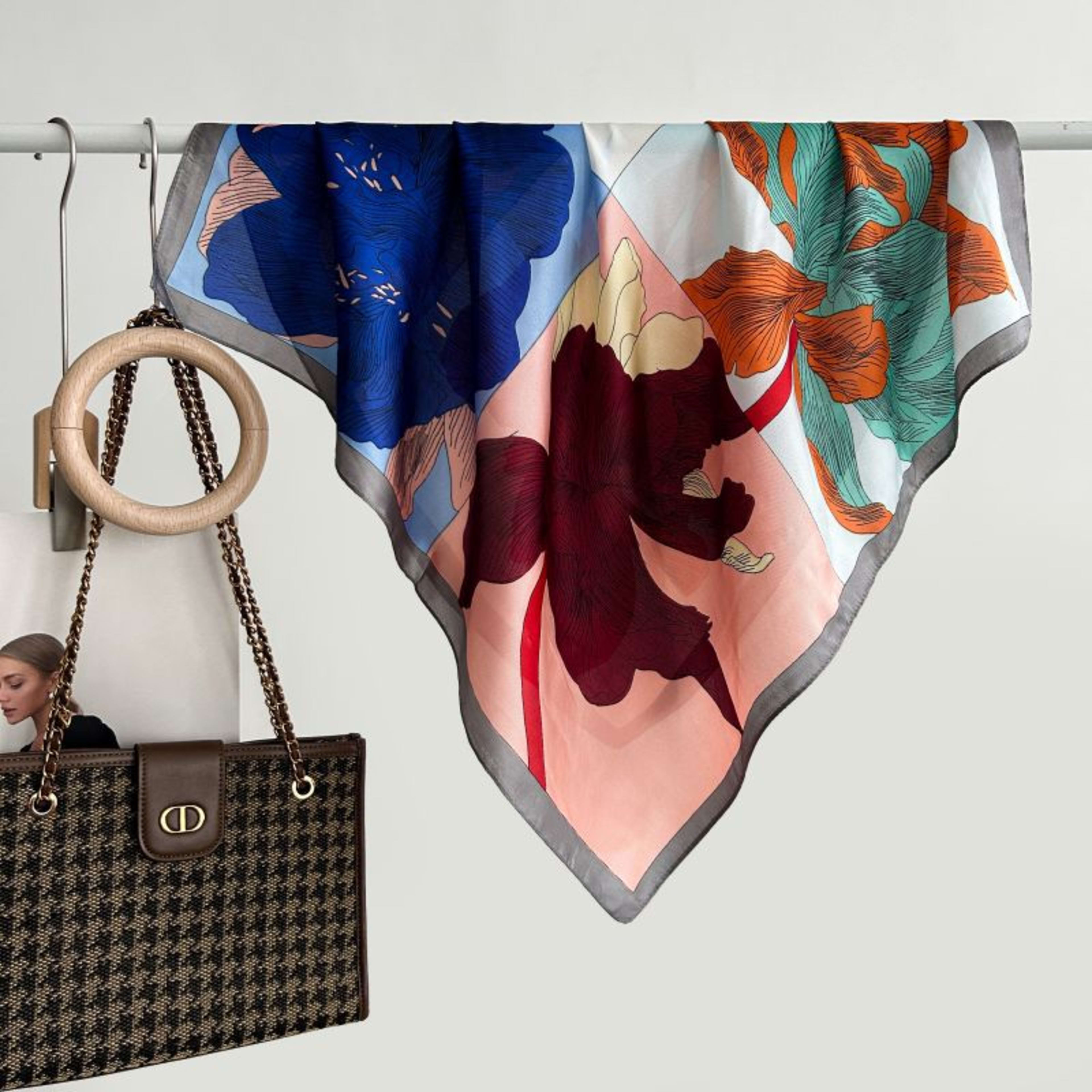 New High-end Twill Silk-look Square Scarf 39