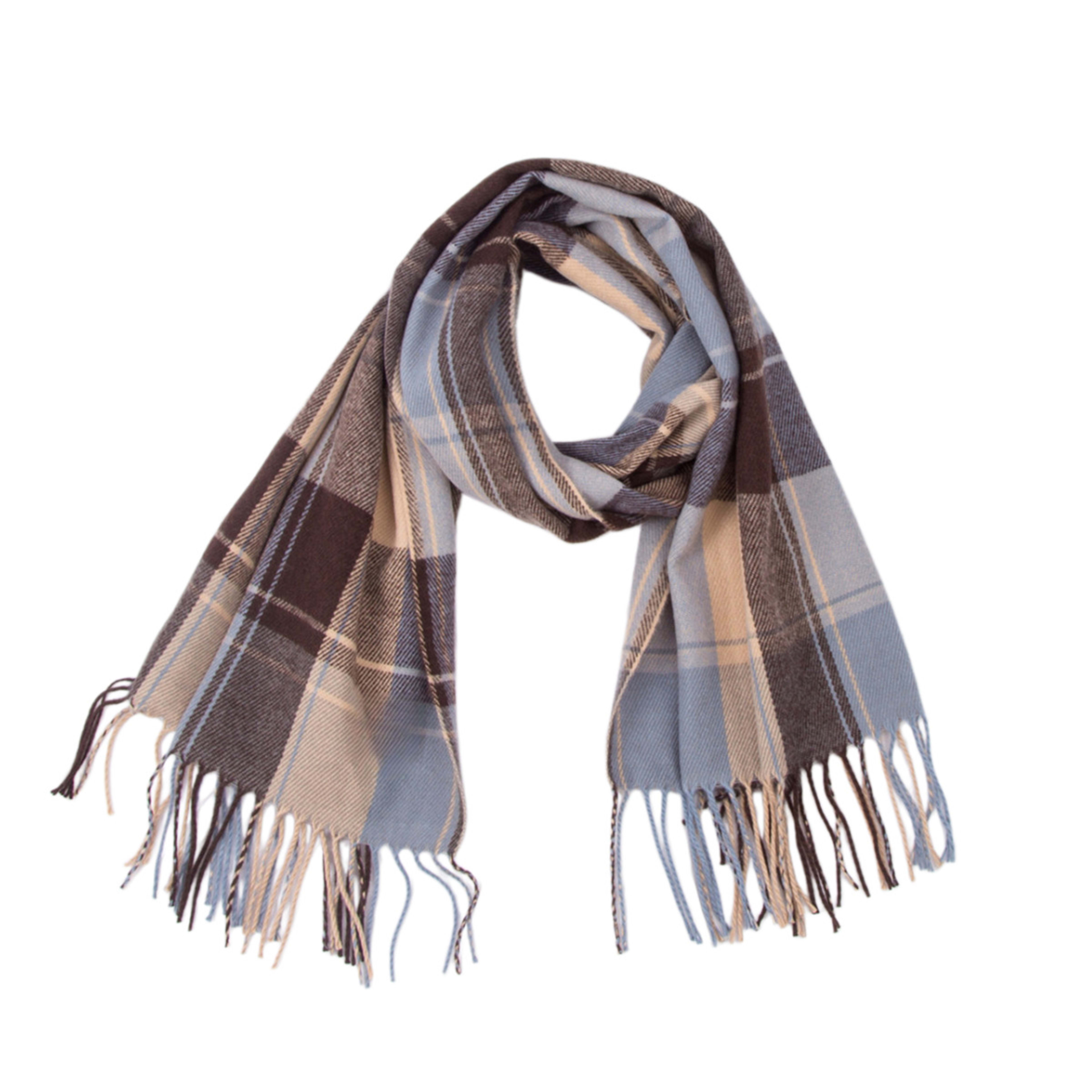 British-style Mens And Womens Couple Tassel Scarf With Large Plaid Pattern 4