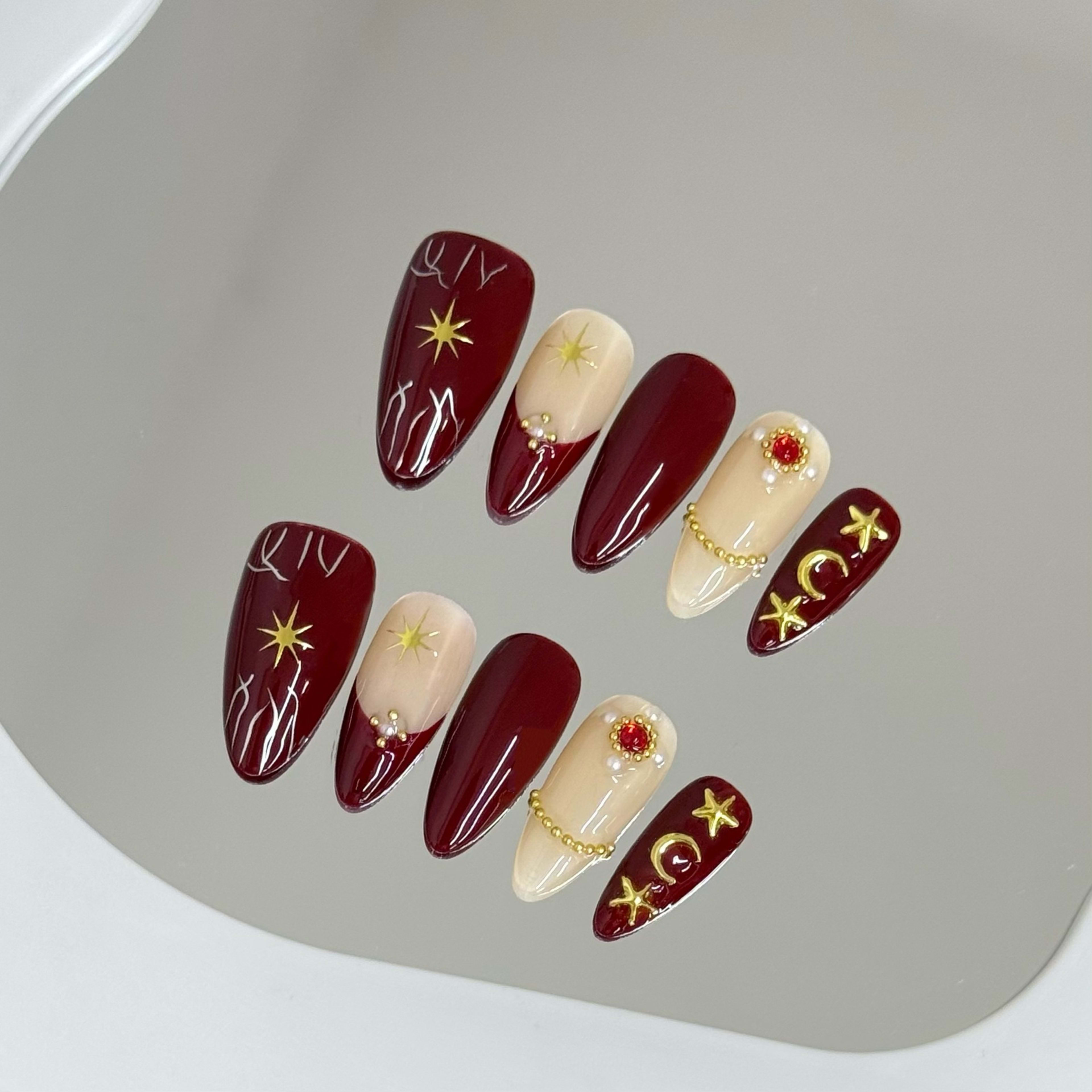 Handmade Nail Tips For Salon Use Overseas Style Sweet Cool High-End And Seductively Alluring 5