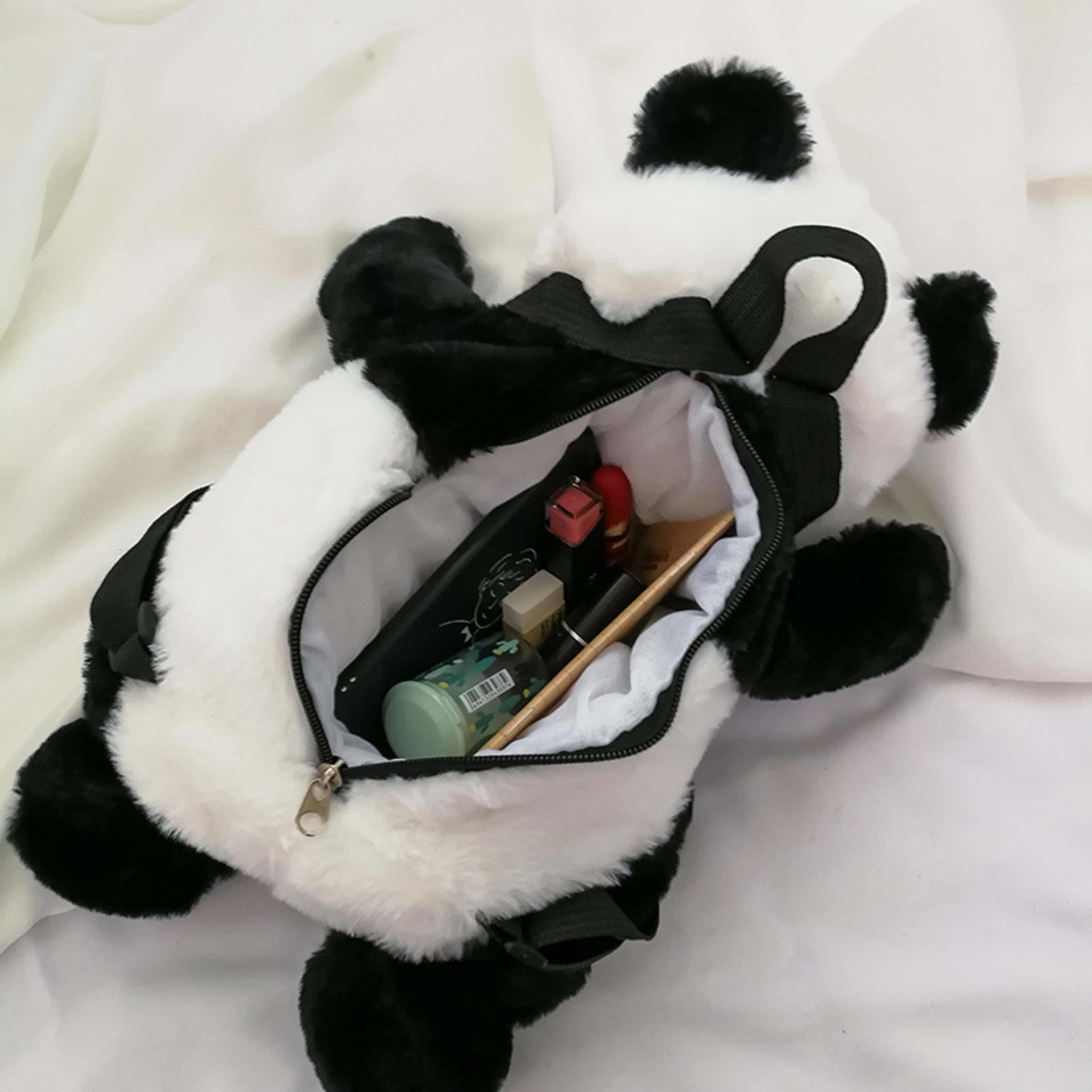 Cute Panda Small Backpack Fashion Boys And Girls Cartoon Plush Bag 5