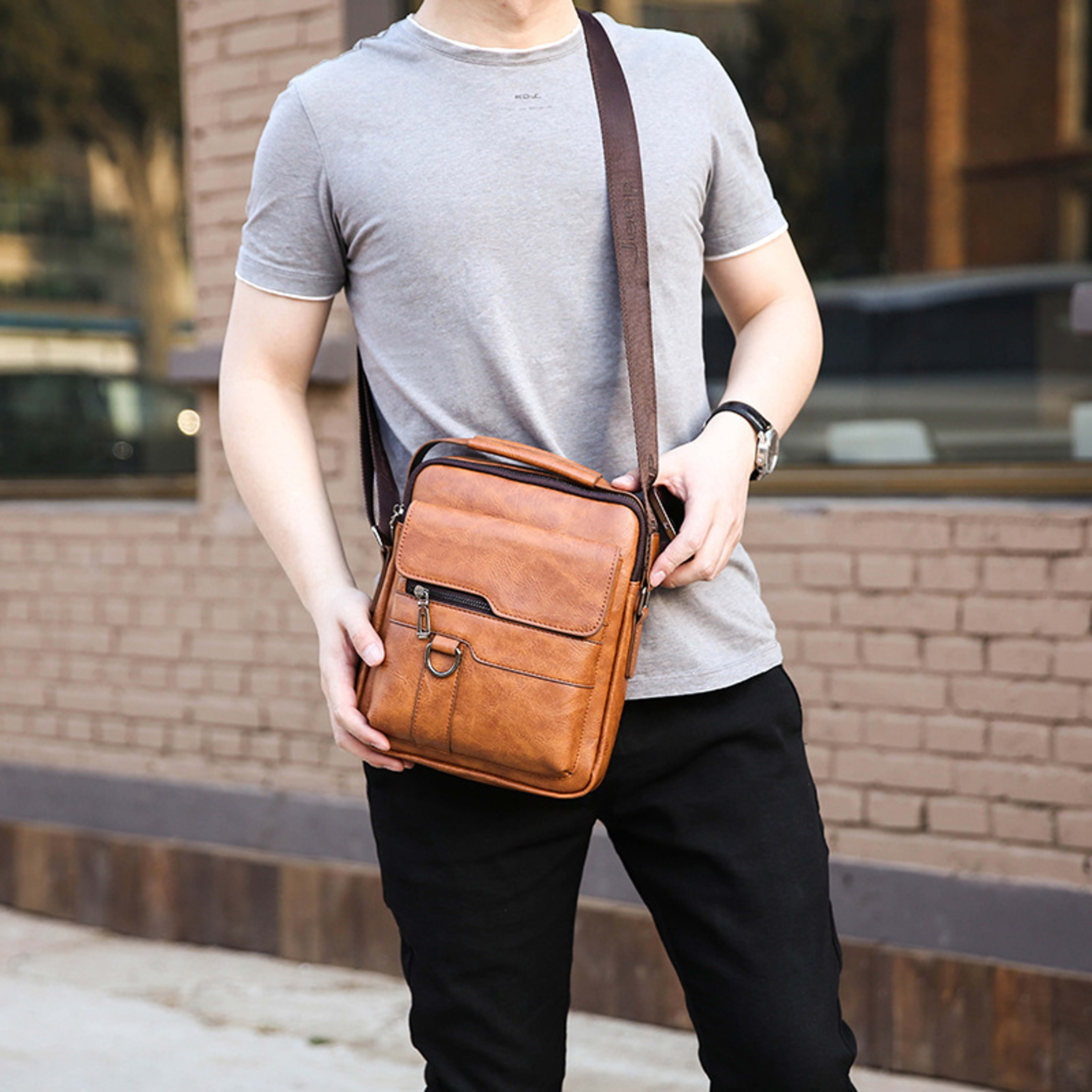 Casual Crossbody Men's Document Small Backpack 7