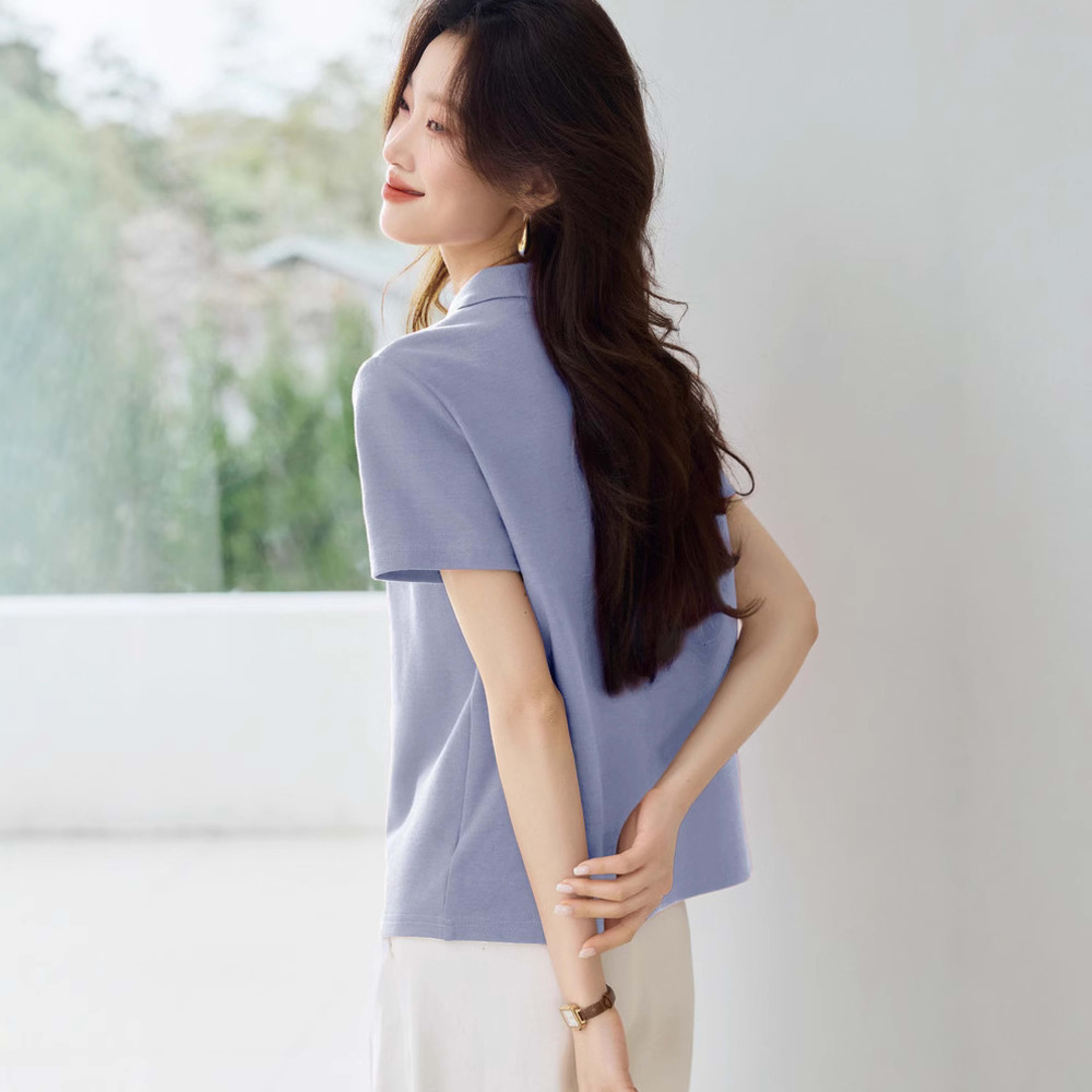 Turn-Down Collar Polo Shirt 6